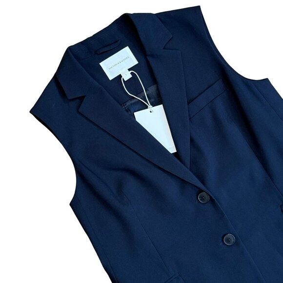 Other VIKTORIA & WOODS Repertoire Navy Blue Sleeveless Blazer Size S / US 4 / IT 40 - 5 Thumbnail