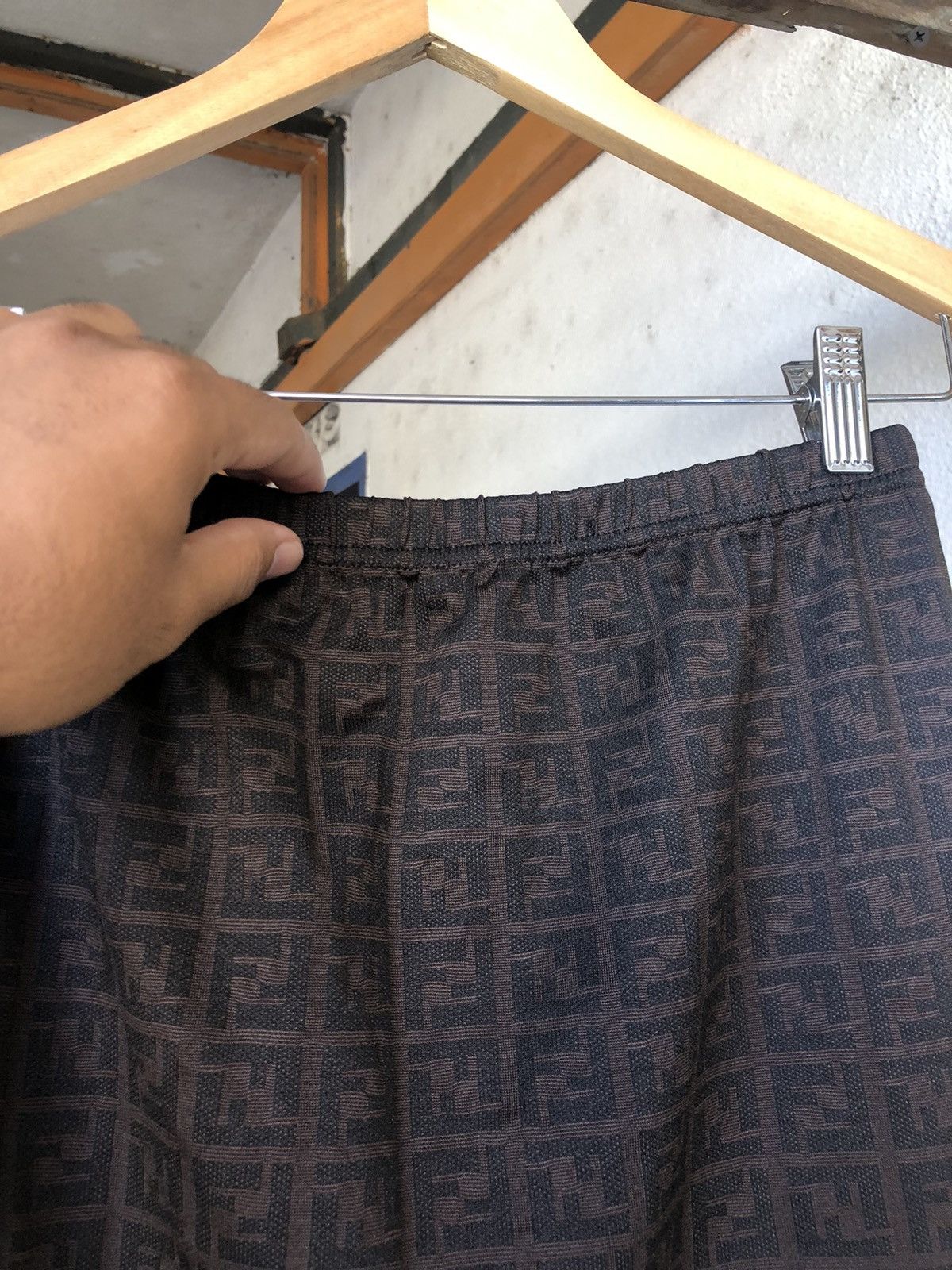 Fendi Vintage Fendi Zucca Monogram Stretchable Mini Skirt Size 30" / US 8 / IT 44 - 7 Thumbnail