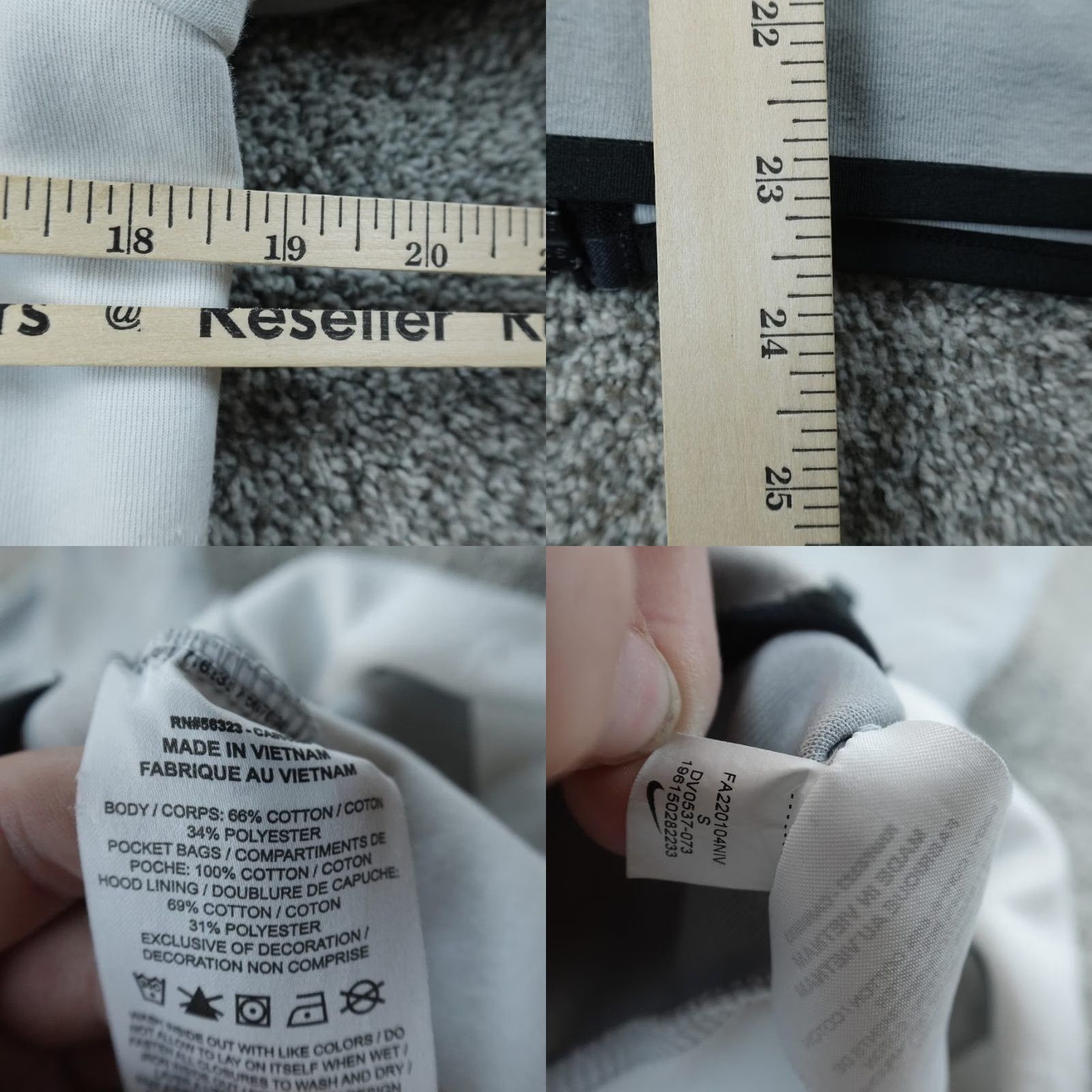 Nike Nike Jacket Mens S Gray White Tech Fleece Windrunner Full Zip Hooded Swoosh Coat Size US S / EU 44-46 / 1 - 8 Thumbnail