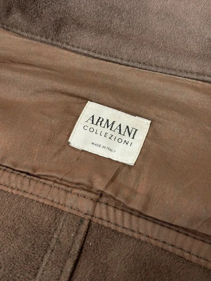 Armani 2000s Armani Collezioni Dark Brown Leather Premium Jacket Size US L / EU 52-54 / 3 - 9 Thumbnail