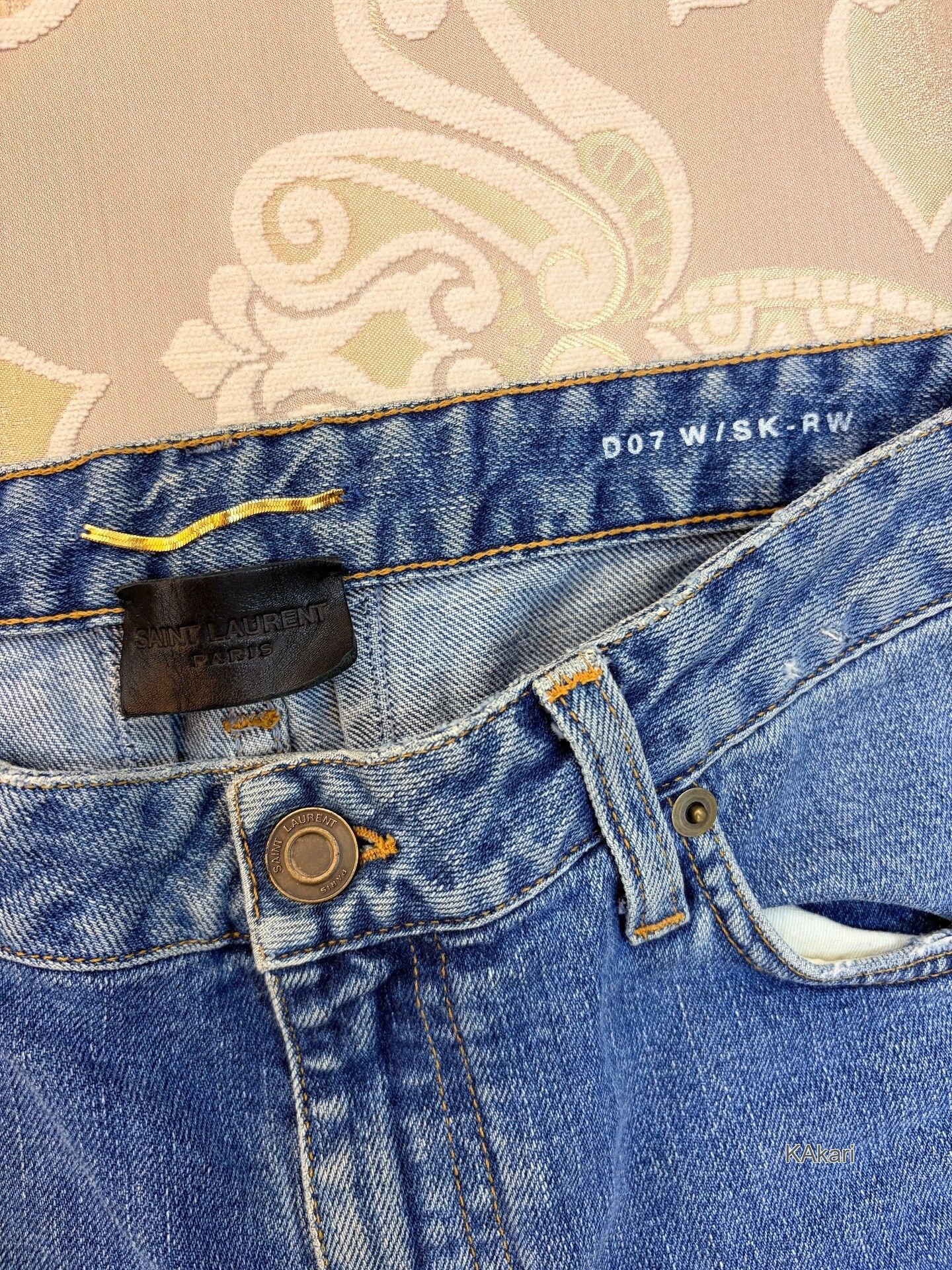 Saint Laurent Paris Saint Laurent Distressed Blue Jeans Size 29 Size US 29 - 3 Thumbnail