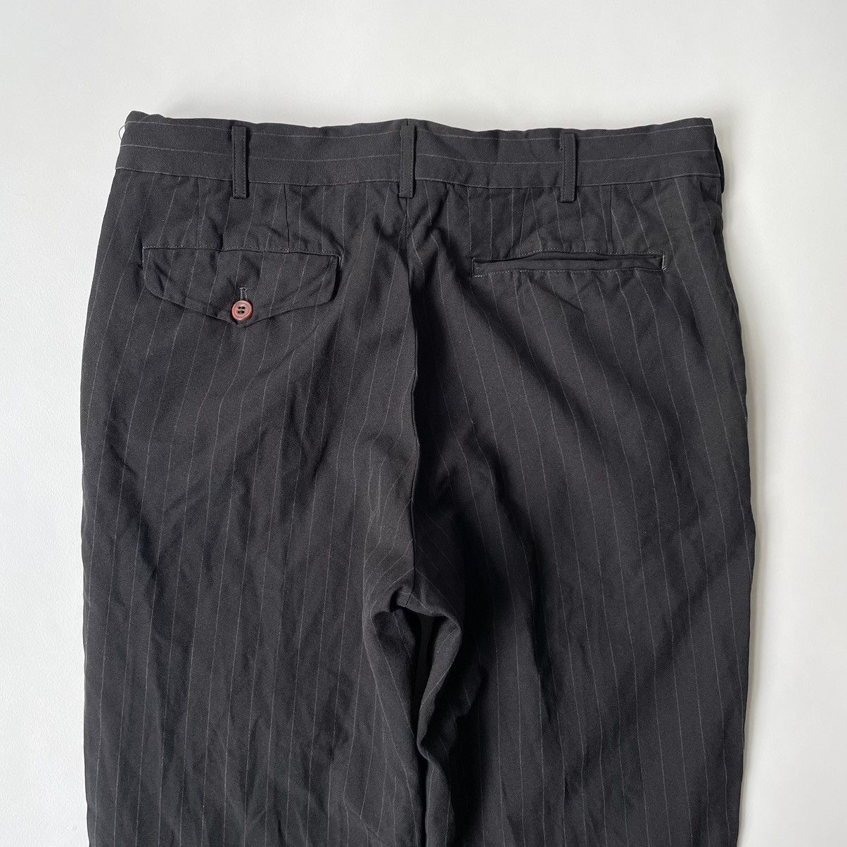 Comme des Garcons Black/Grey Pinstripe Tech Twill Trousers Size US 32 / EU 48 - 13 Thumbnail