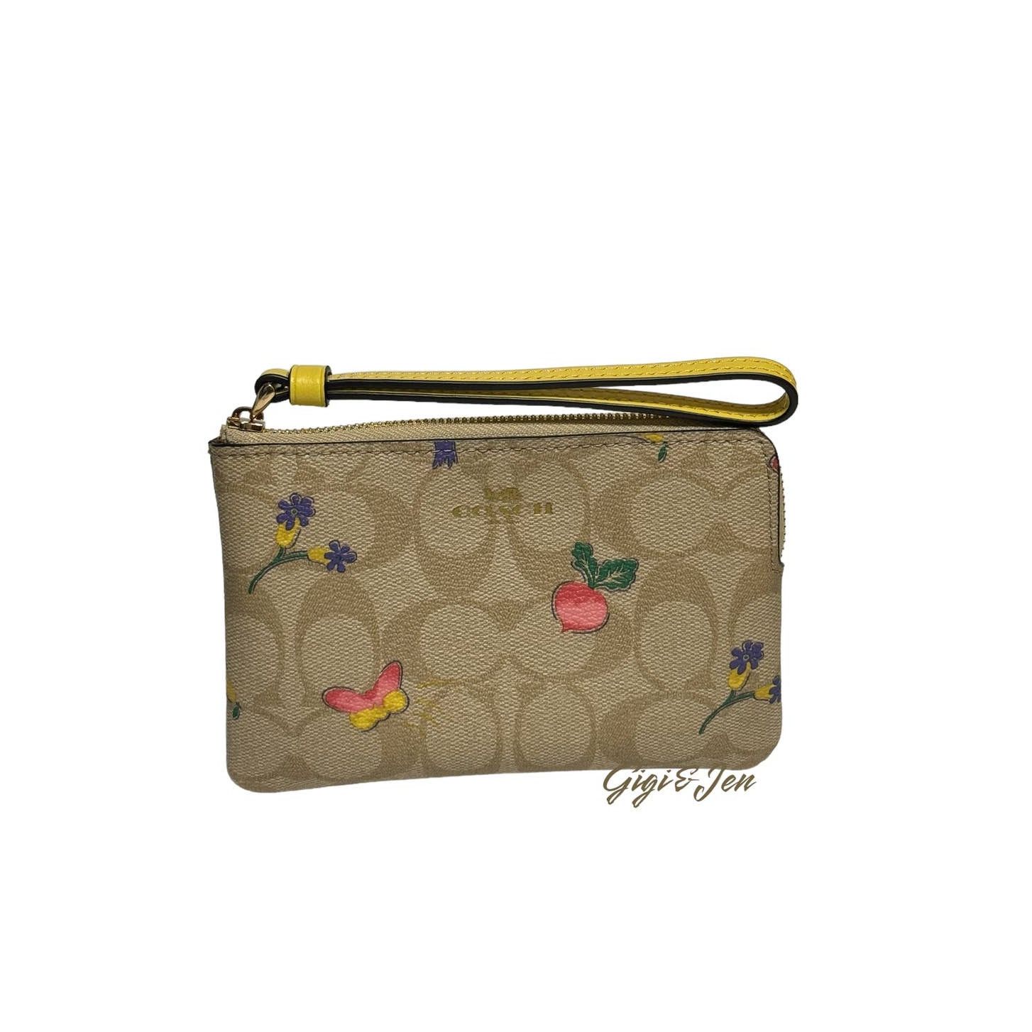 Coach Coach Corner Zip Wristlet Signature Canvas W/ Dreamy Veggie Size ONE SIZE - 1 Thumbnail