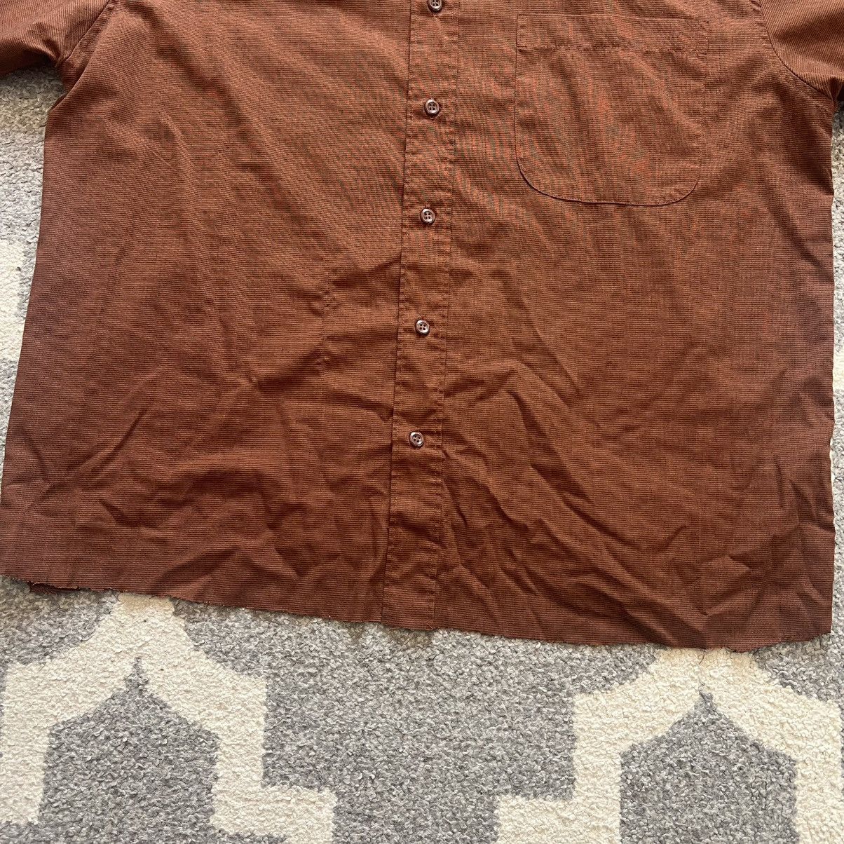 Vintage puritan red/brown cropped short sleeve button up tee Size US M / EU 48-50 / 2 - 2 Thumbnail