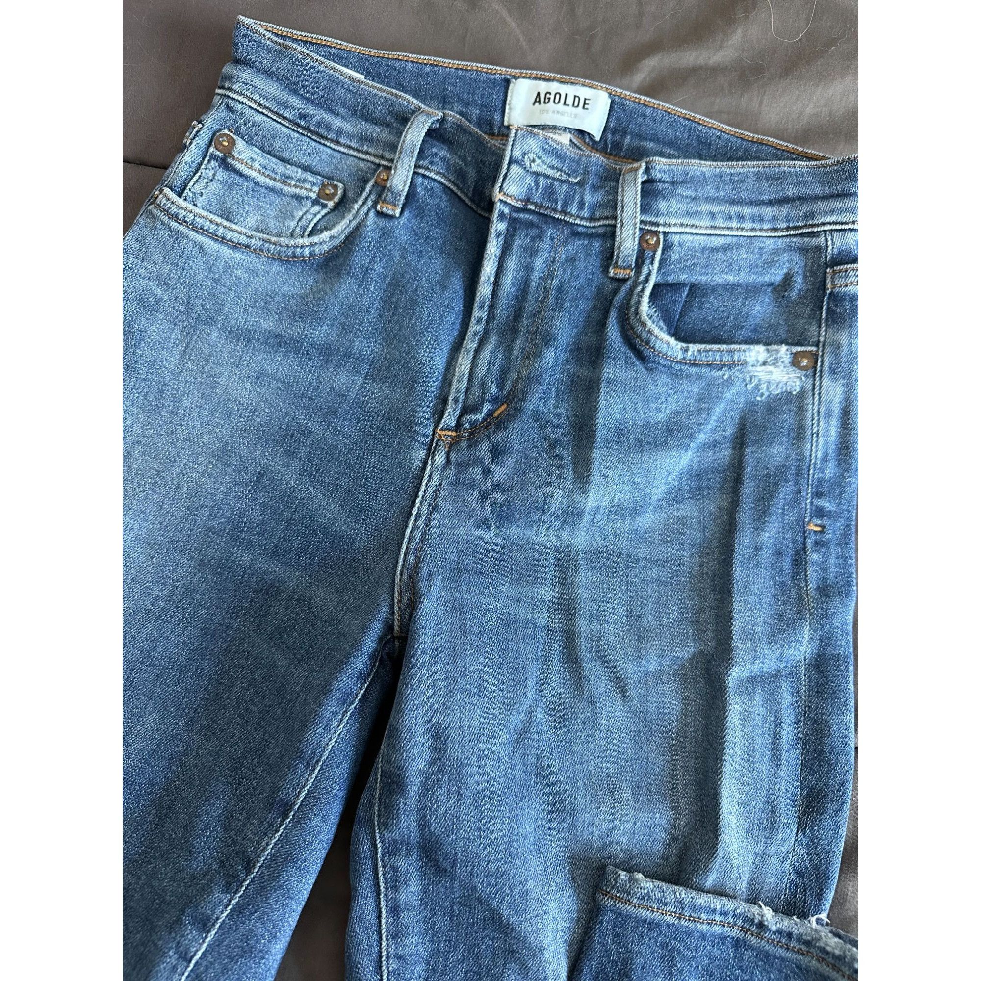 Agolde Ladies designer AGOLDE skinny jeans size 25 Size 25" / US 0 / IT 36 - 2 Thumbnail