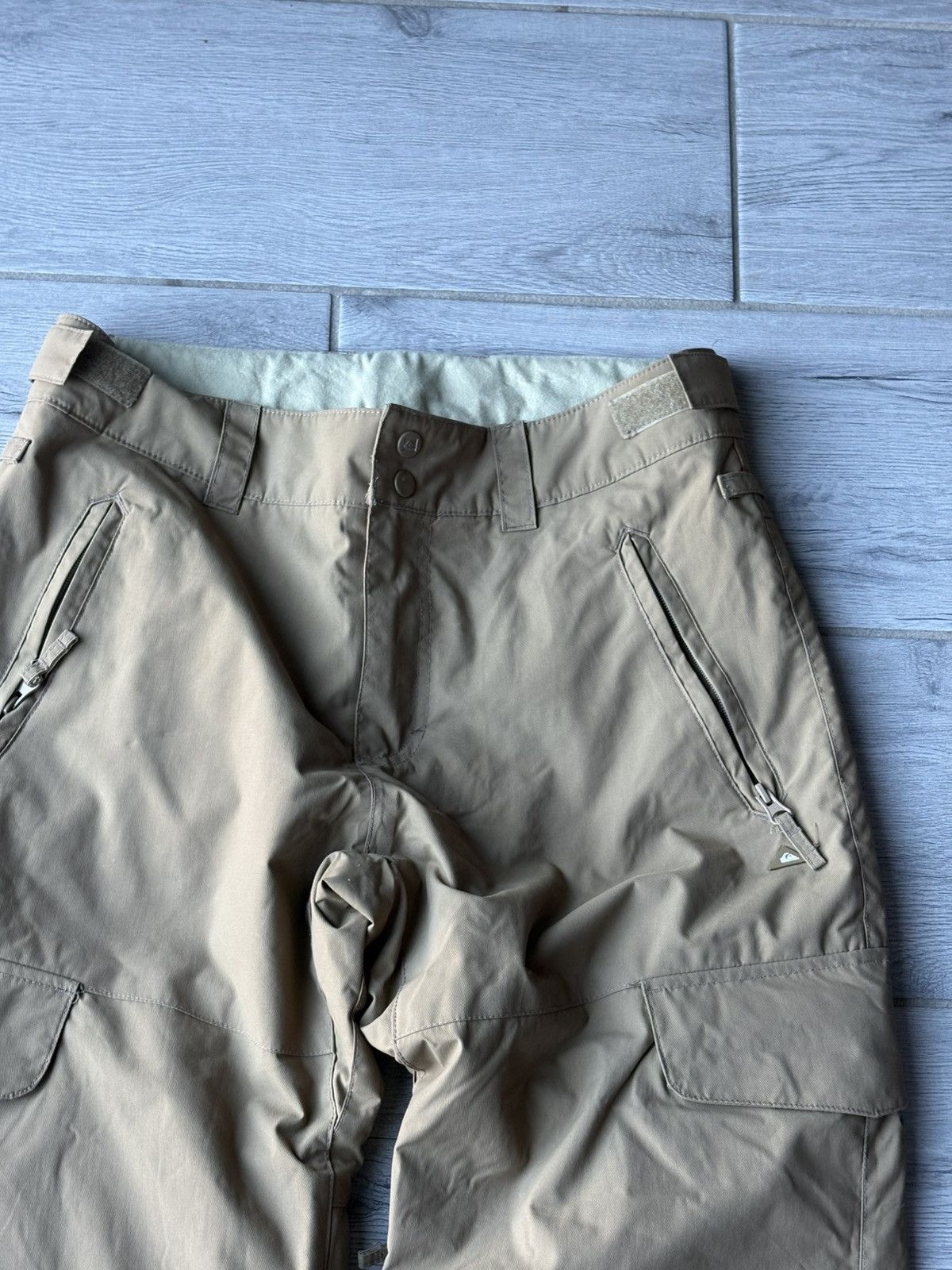 Quiksilver Y2K QUICKSILVER SNOWBOARDING BEIGE PANTS ADJUSTABLE WAIST Size US 32 / EU 48 - 2 Thumbnail