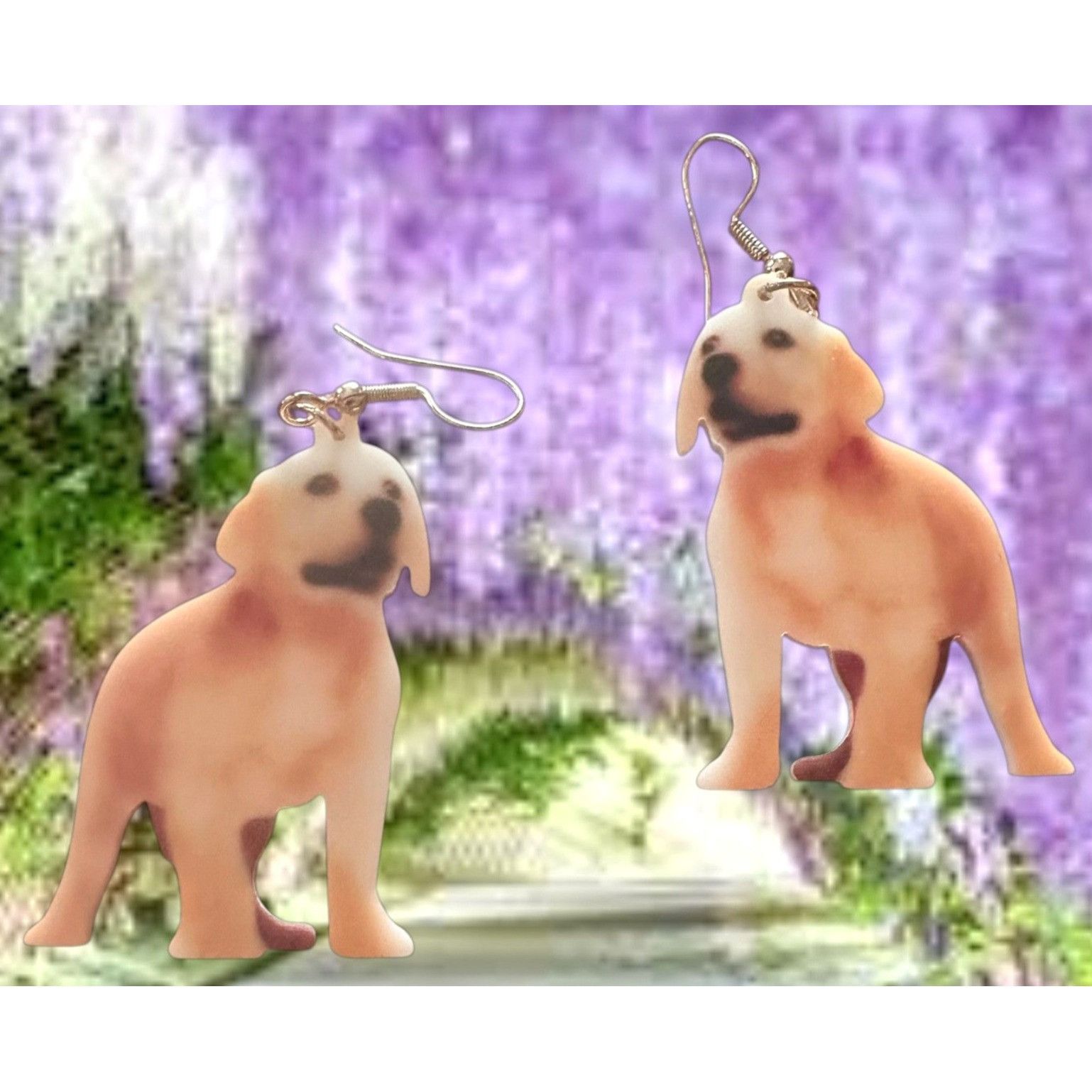 Handmade Golden Retriever Earrings Dangle Hooks Animal Rescue Dogs Ne Size ONE SIZE - 6 Thumbnail