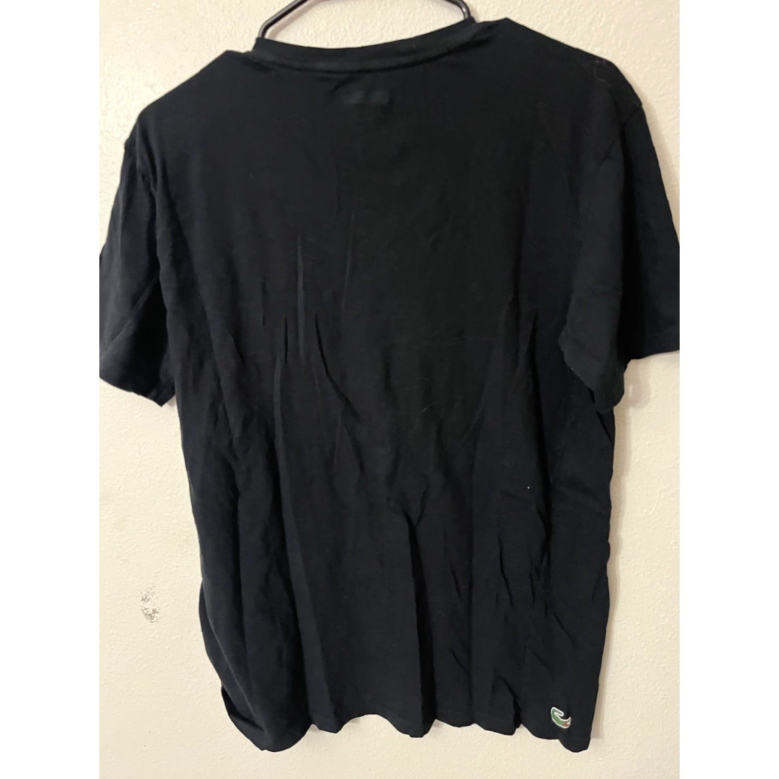 Lacoste Lacoste Shirt Men Sleepshirt Short Sleeve Tee Black Solid Stretch Logo V-Neck L Size Size US L / EU 52-54 / 3 - 2 Thumbnail