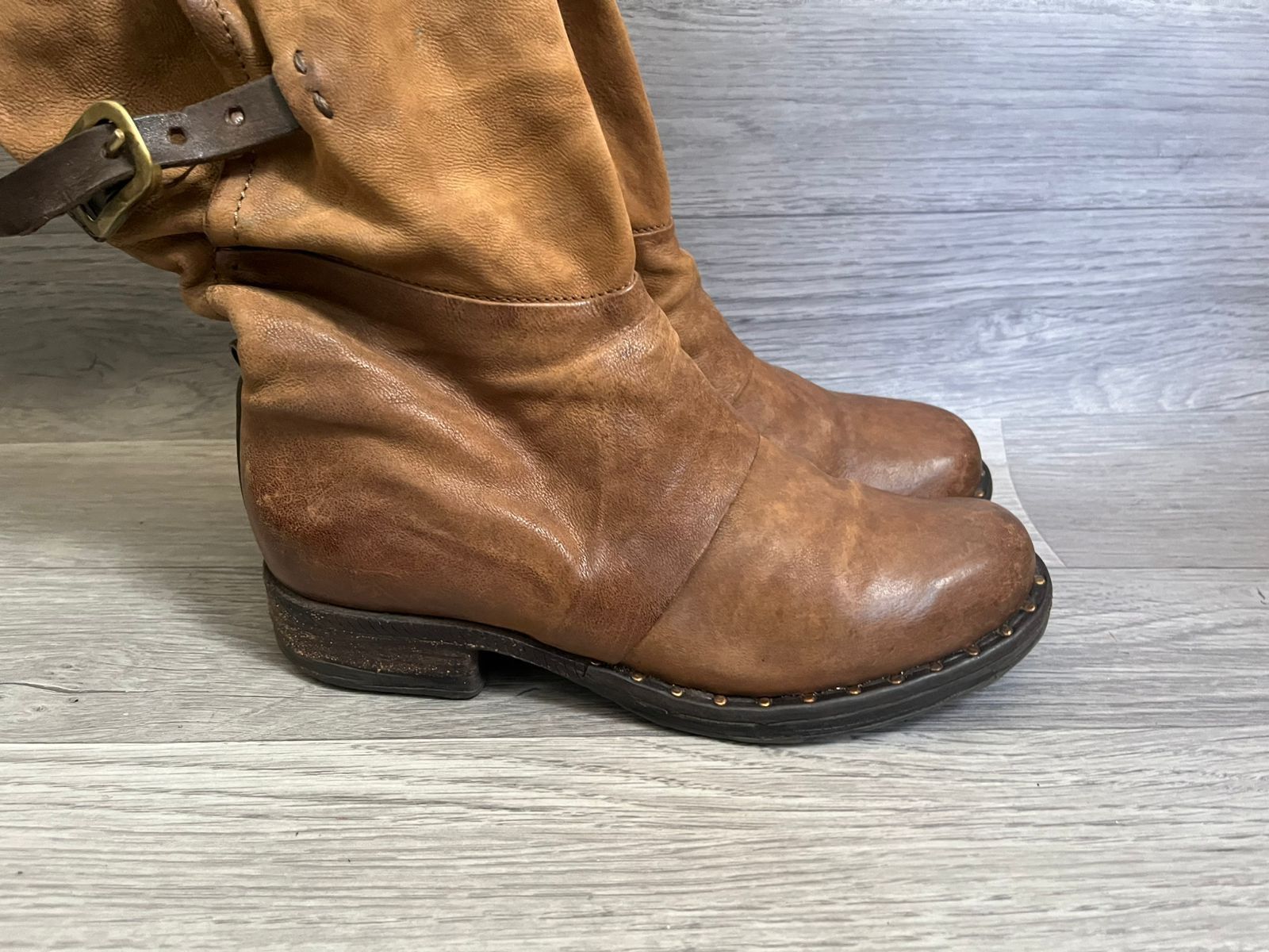 A.S.98 A.S.98 Knee High Rivet Strap Buckled Boots Sz 38 Size US 5.5 / EU 38 - 5 Thumbnail