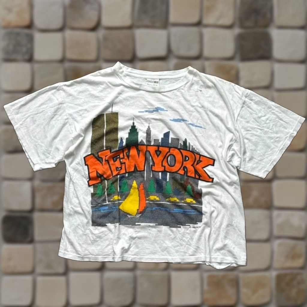 Fruit Of The Loom VINTAGE New York City Skyline Shirt XL Mens White Boxy Fit 90s Fruit of the Loom T-Shirt Size US XL / EU 56 / 4 - 1 Thumbnail
