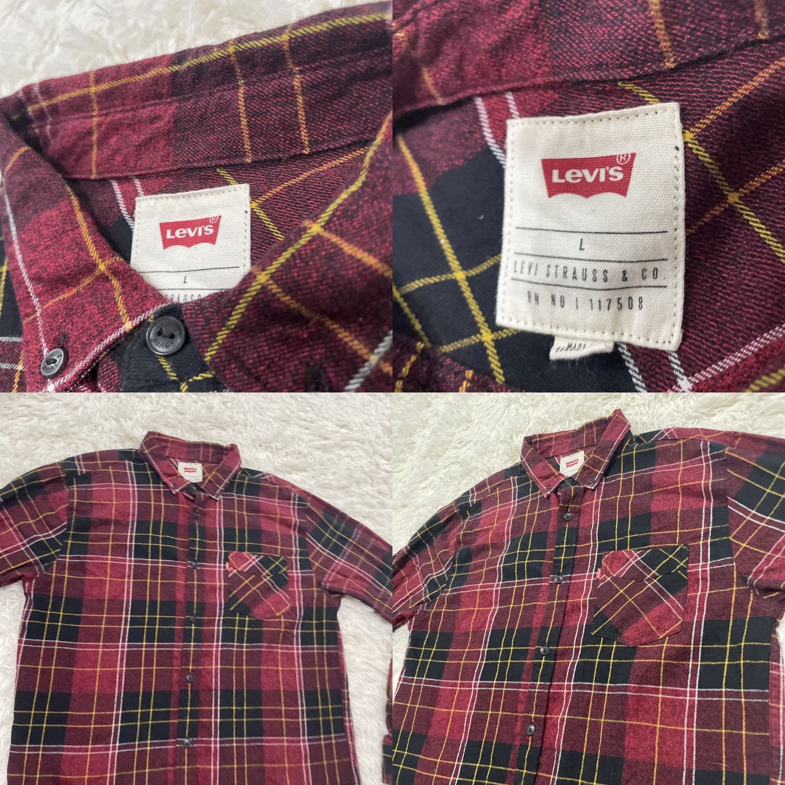 Levi's Levi's Flannel Shirt Men L Black Red Tab Rockabilly 90s Grunge Plaid Button-Up Casual Workwear Linen/Red Tab? Size US L / EU 52-54 / 3 - 10 Thumbnail