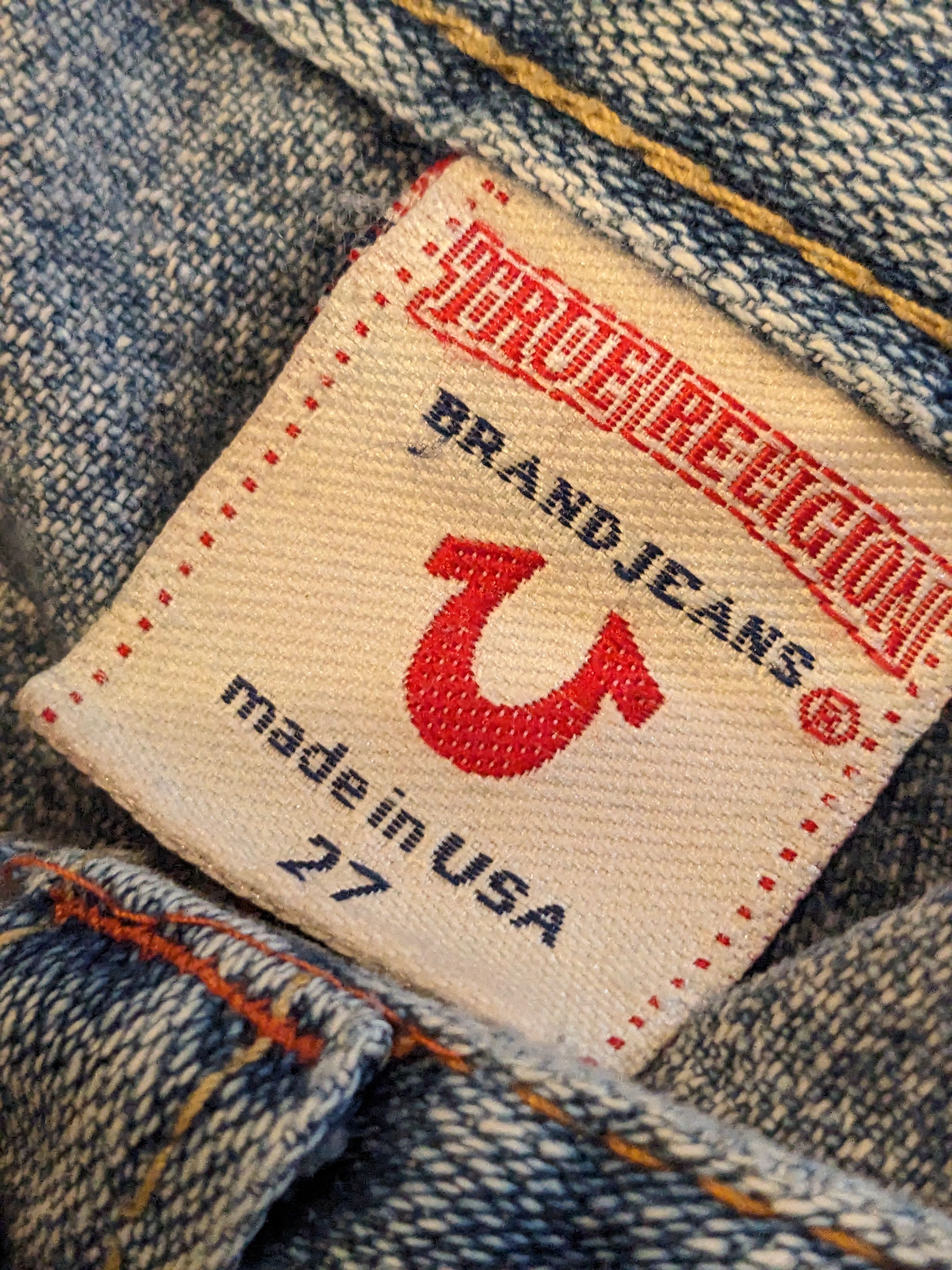 True Religion × Vintage Vintage 90s True Religion Sun Kama Sutra Size 27 Blue Denim Size 27" / US 4 / IT 40 - 8 Thumbnail