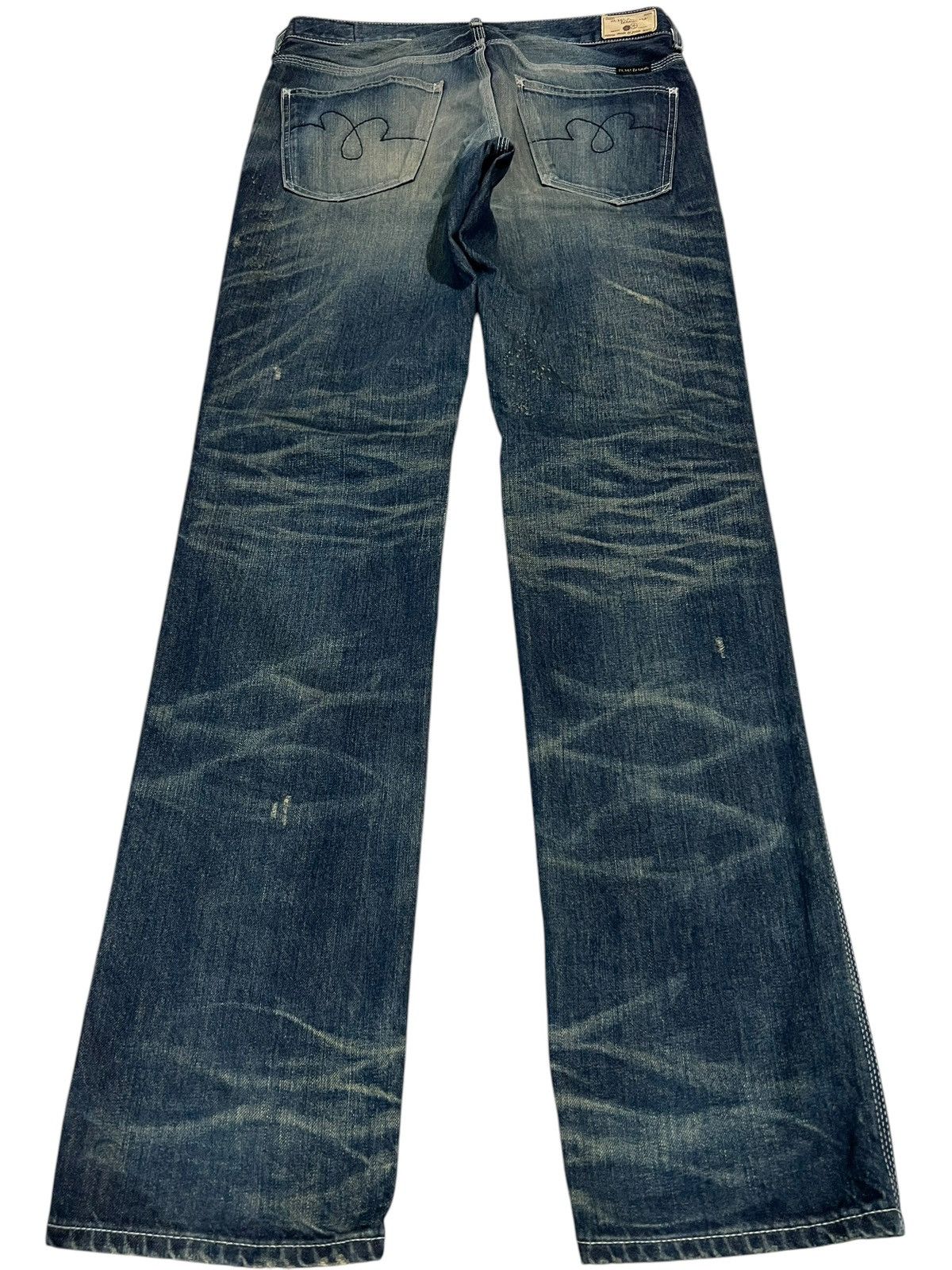 If Six Was Nine × Japan Blue 🌈90’s Blue Way Distressed Mud Wash Jean Made In Nippon Size US 31 - 2 Thumbnail