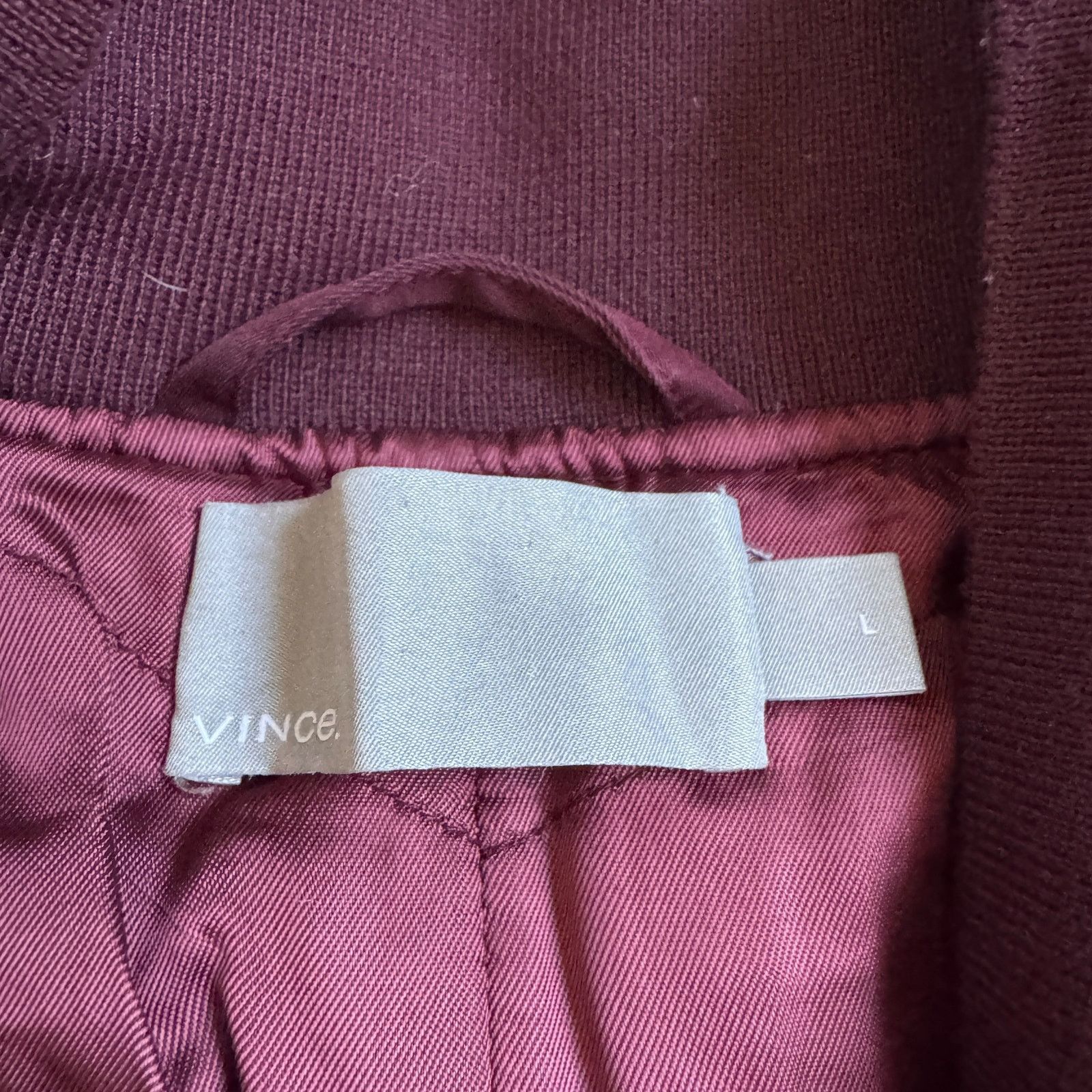 Vince Vince Satin Bomber Jacket Maroon Size US L / EU 52-54 / 3 - 6 Thumbnail