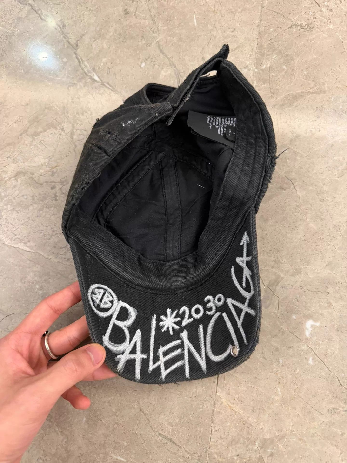 Balenciaga Balenciaga Distressed Wheat Cap Size L Size ONE SIZE - 5 Thumbnail