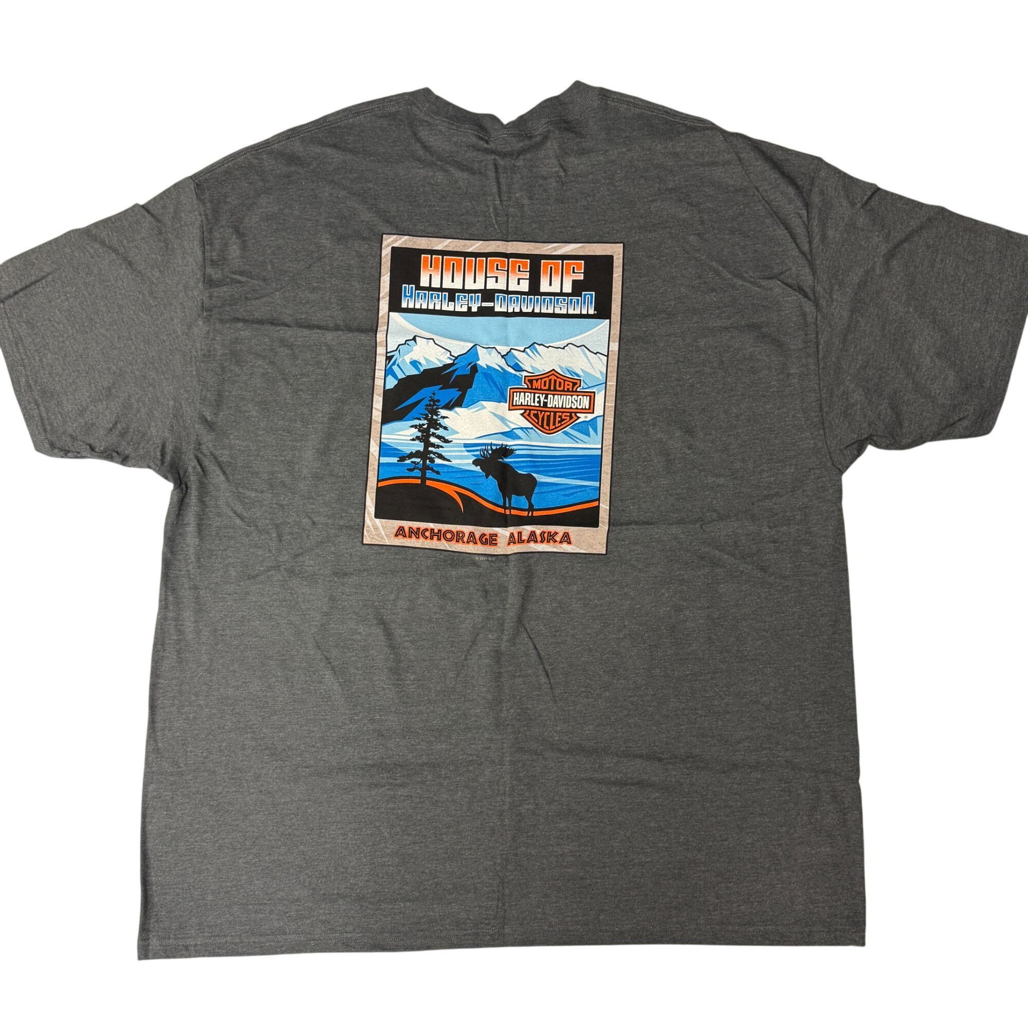 Harley Davidson NEW Anchorage ALASKA Blue SNOWY MOUNTAIN Motorcycle T Shirt Size US XXL / EU 58 / 5 - 2 Thumbnail
