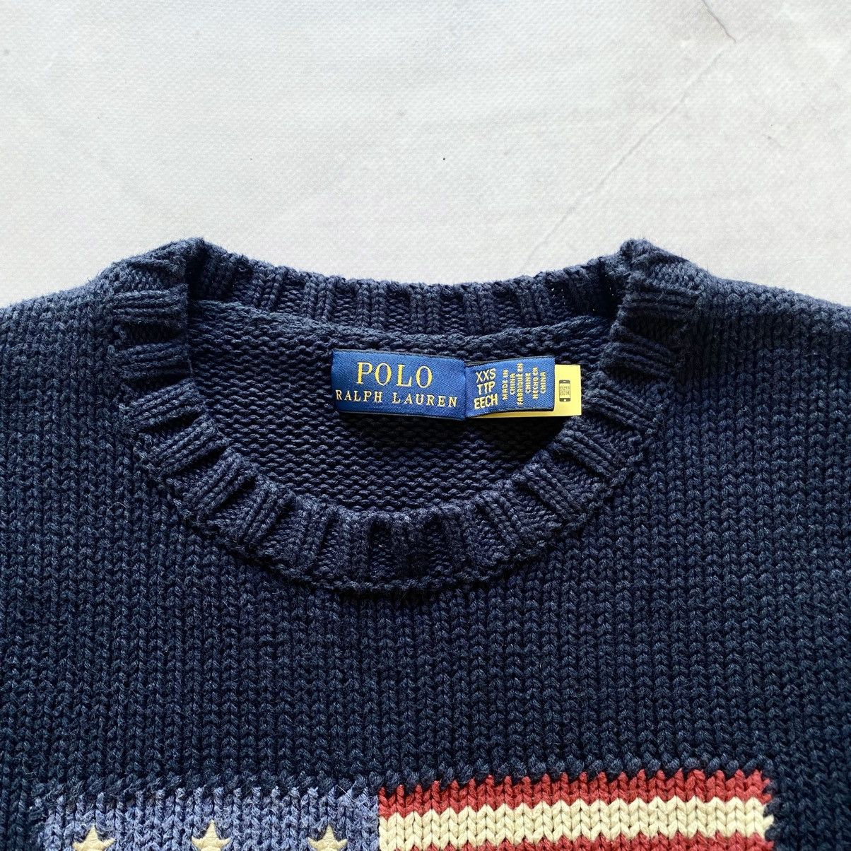 Polo Ralph Lauren Vintage Polo Ralph Lauren USA Flag Big Logo RRL Sweater Y2K Size XXS / US 00 / IT 34 - 4 Thumbnail