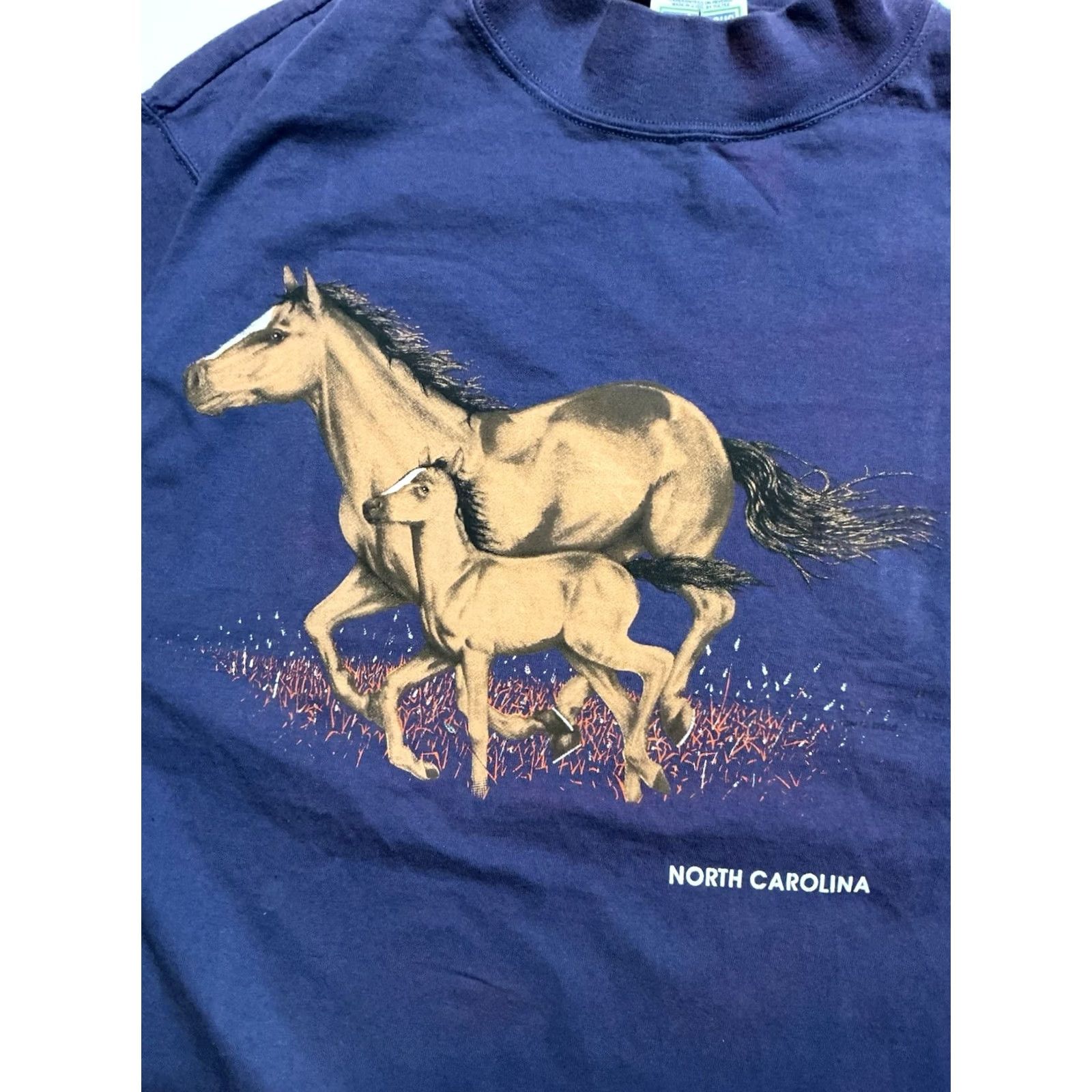 Vintage VINTAGE Discus Athletic T-Shirt North Carolina Horses Graphic Purple S/S XL Mens Size US XL / EU 56 / 4 - 2 Thumbnail