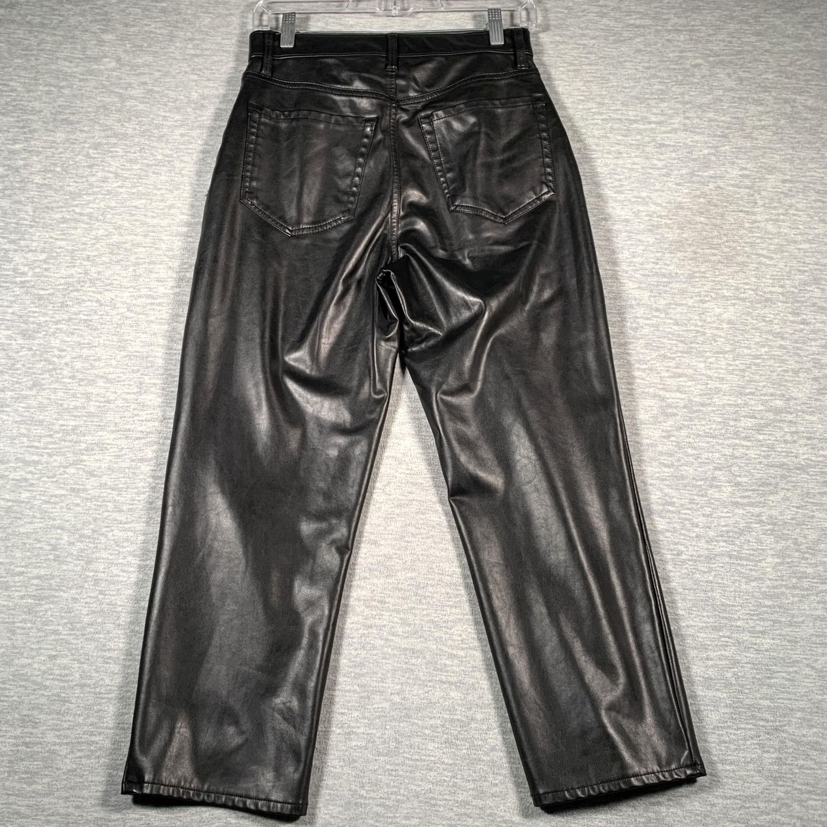 Abercrombie & Fitch VINTAGE Abercrombie & Fitch Pants Womens 6 Short Black Faux Leather Straight High Rise AnkLe 28 Inseam 28 Mens? Size 28" / US 6 / IT 42 - 5 Thumbnail