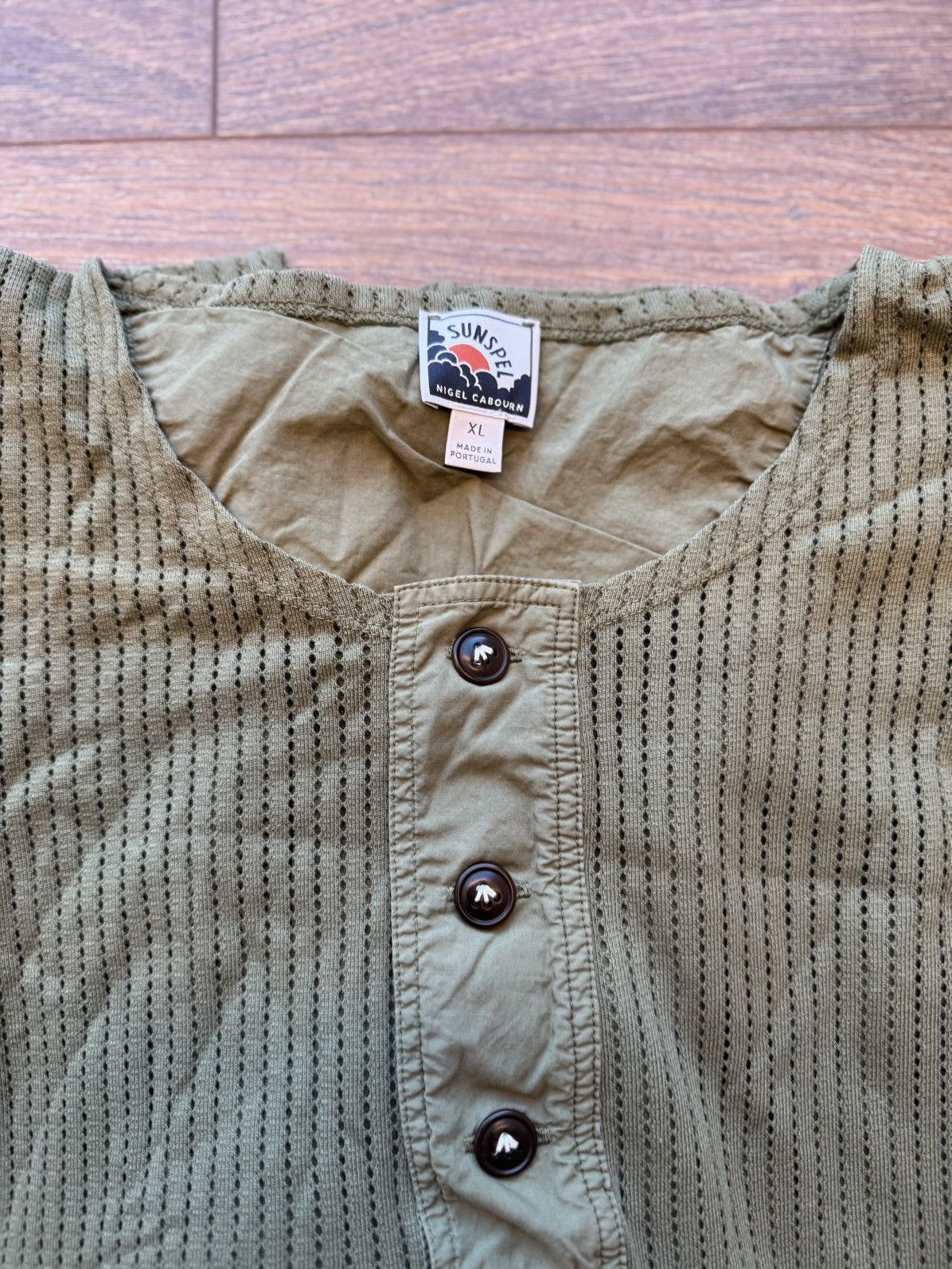 Sunspel Sunspel X Nigel Cabourn Buttons Up Henley T-Shirt - XL Size US XL / EU 56 / 4 - 2 Thumbnail
