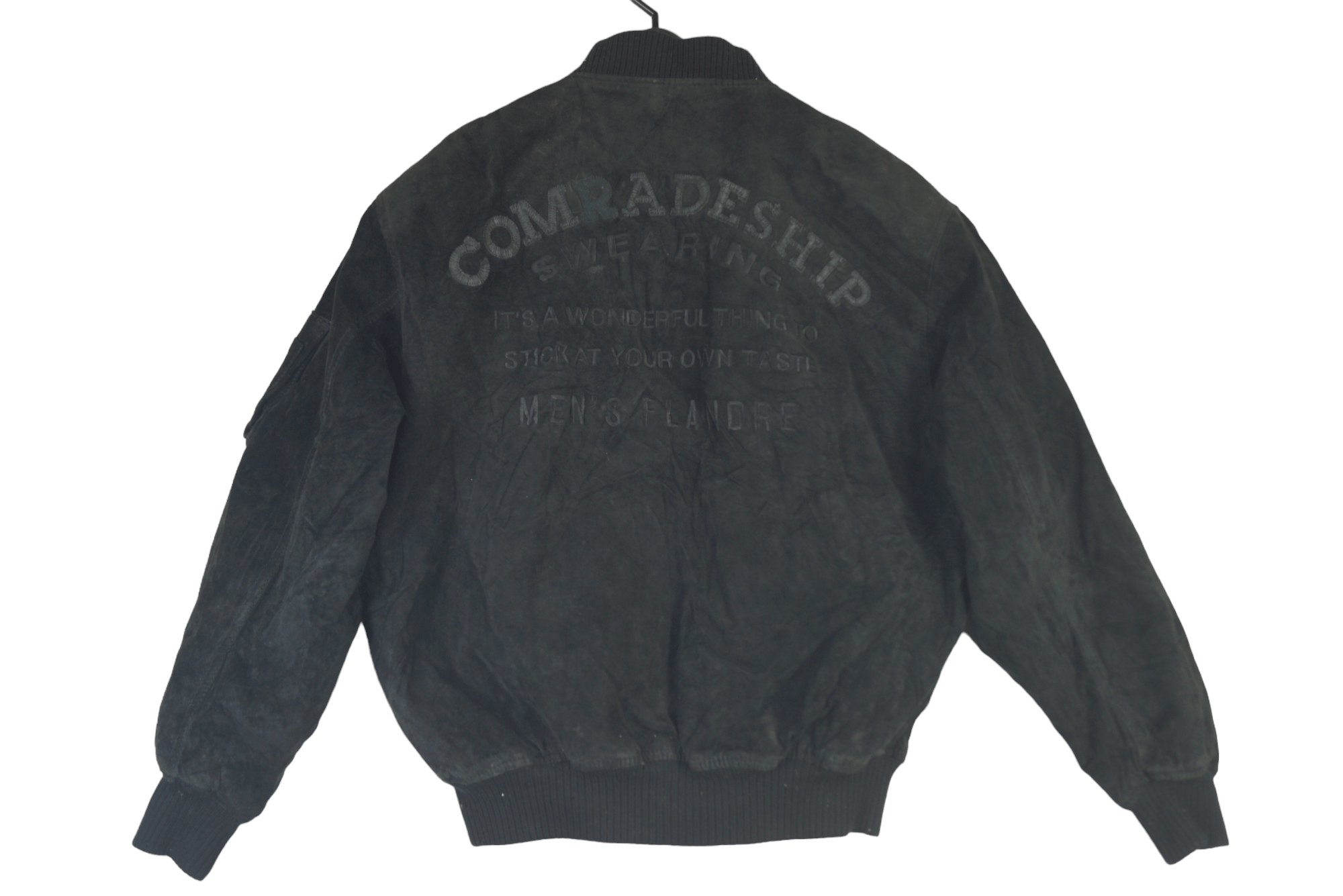 Vintage Ment Flandre Bomber Leather Jacket Black Nice Design Size US M / EU 48-50 / 2 - 7 Thumbnail