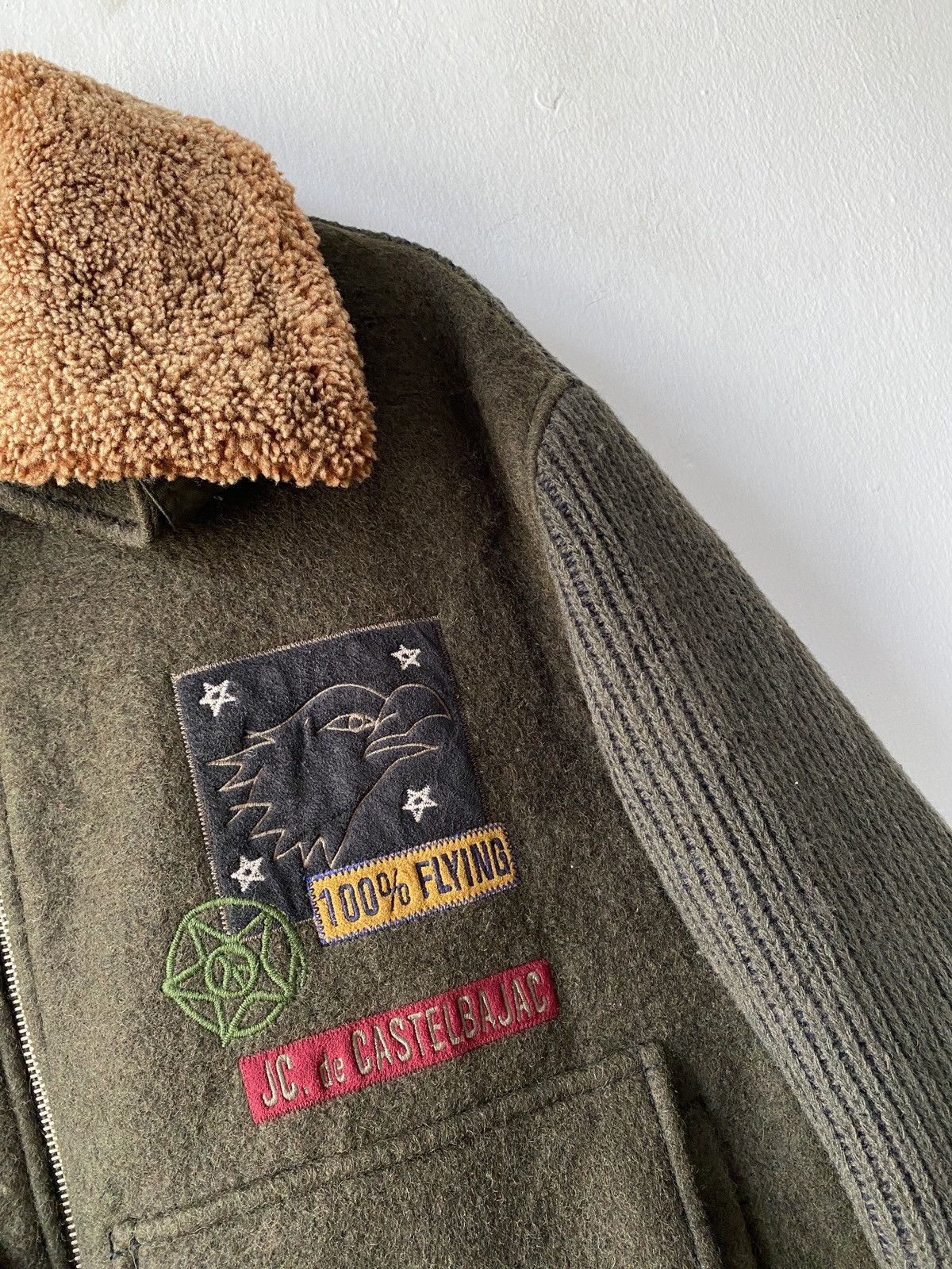 Jean Charles De Castelbajac × Vintage 1980s - Jean De Castelbajac Wool/Knit Flying Fur Jacket Size US L / EU 52-54 / 3 - 13 Thumbnail