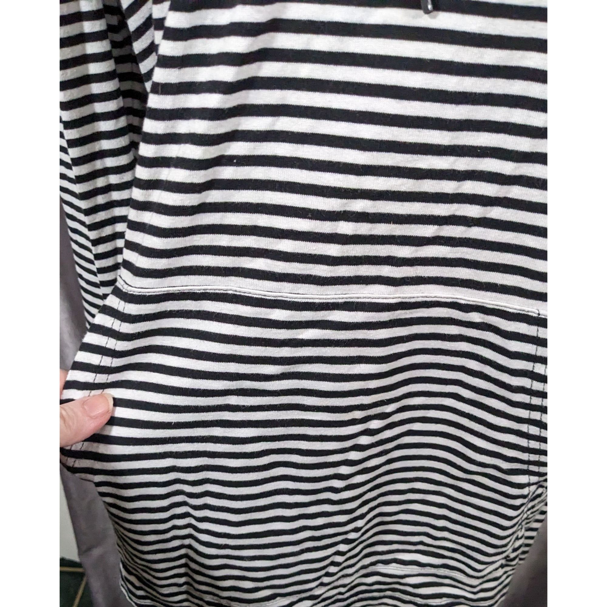 Zine Black And White Striped Hoodie from Zine by Zumiez Size US M / EU 48-50 / 2 - 4 Thumbnail