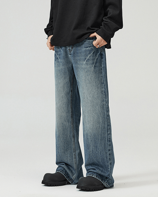 Japanese Brand American high street lightning crack cleanfit flared jeans Size US 32 / EU 48 - 2 Thumbnail