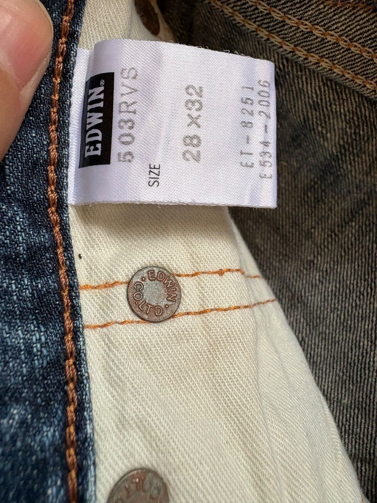 Edwin × Japanese Brand Rebel Vintage Edwin 503 Paint Patch Distress Rip Loose Jean Size US 29 - 10 Thumbnail