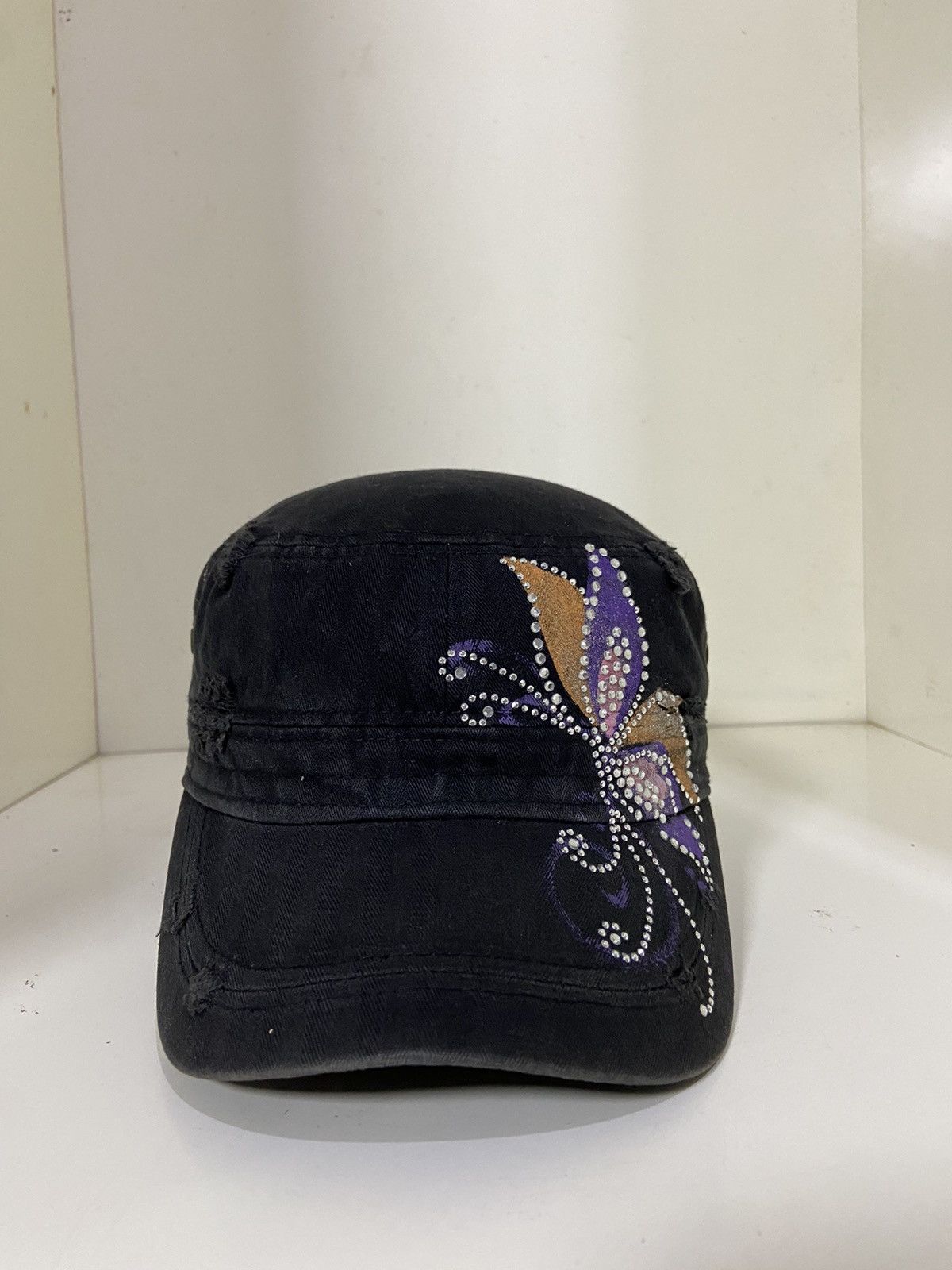 Japanese Brand Vintage Y2K denim patrol hat buterfly Size ONE SIZE - 1 Thumbnail