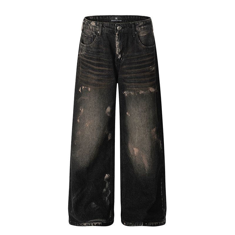 Vintage American retro street tie-dye straight leg jeans for men Size US 32 / EU 48 - 1 Thumbnail