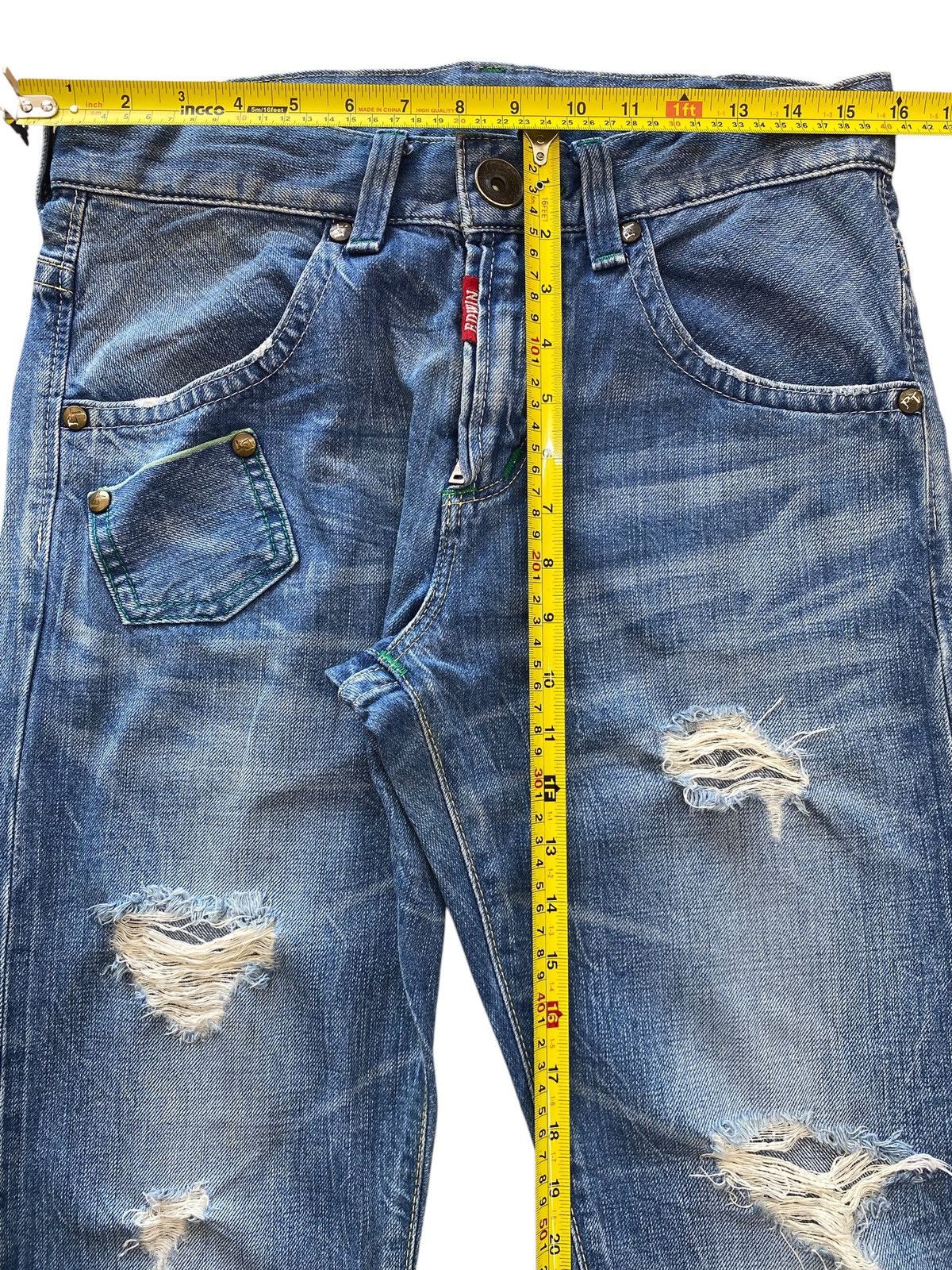 Edwin Edwin Blue Wash Ripped Style Straight Leg Jeans Size US 32 / EU 48 - 6 Thumbnail