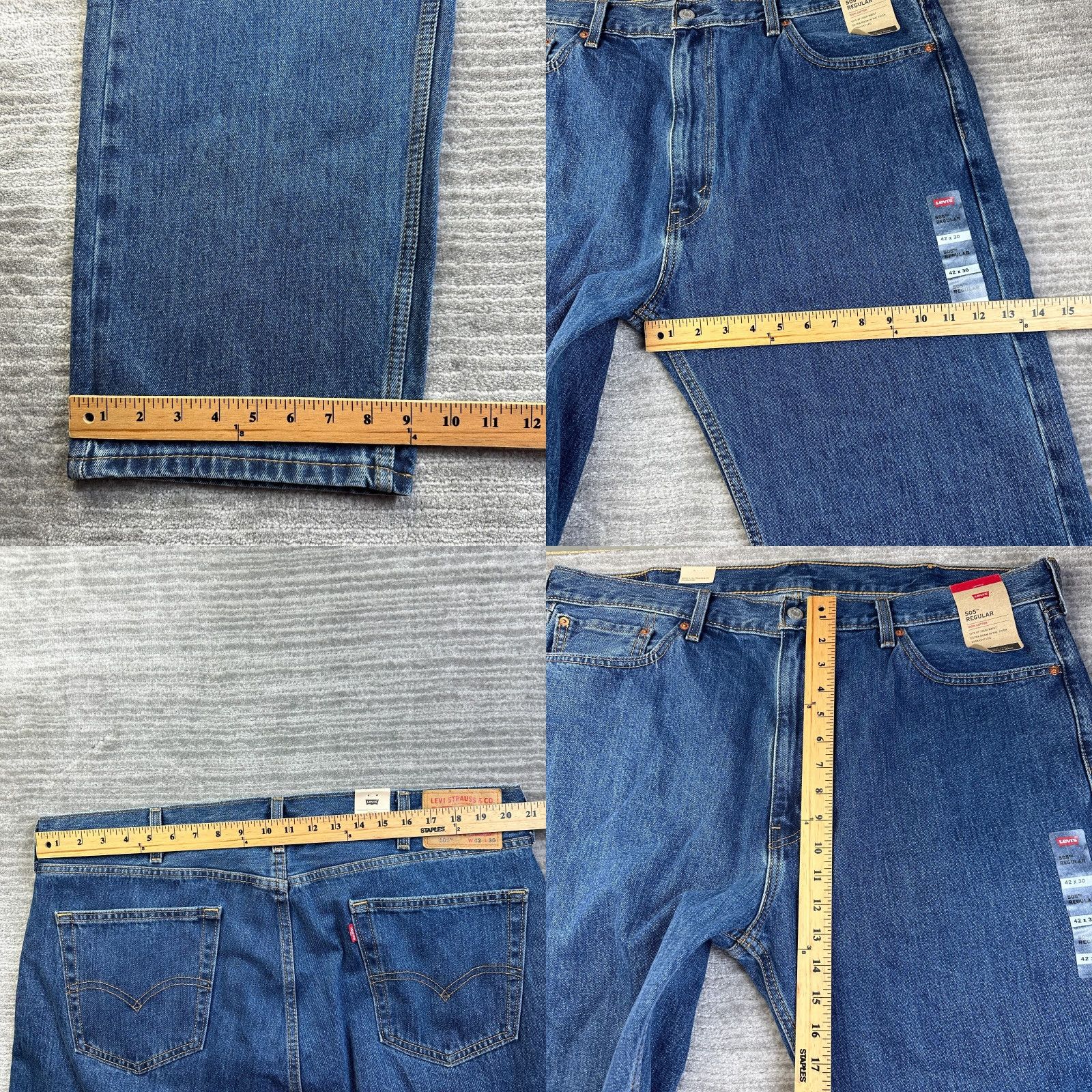 Levi's Levi's 505 Jeans Mens 42x30 Blue Denim Straight Wash Jeans Pants Regular Men's 505 Straight Blue Levi's 500 Series Size US 42 / EU 58 - 8 Thumbnail