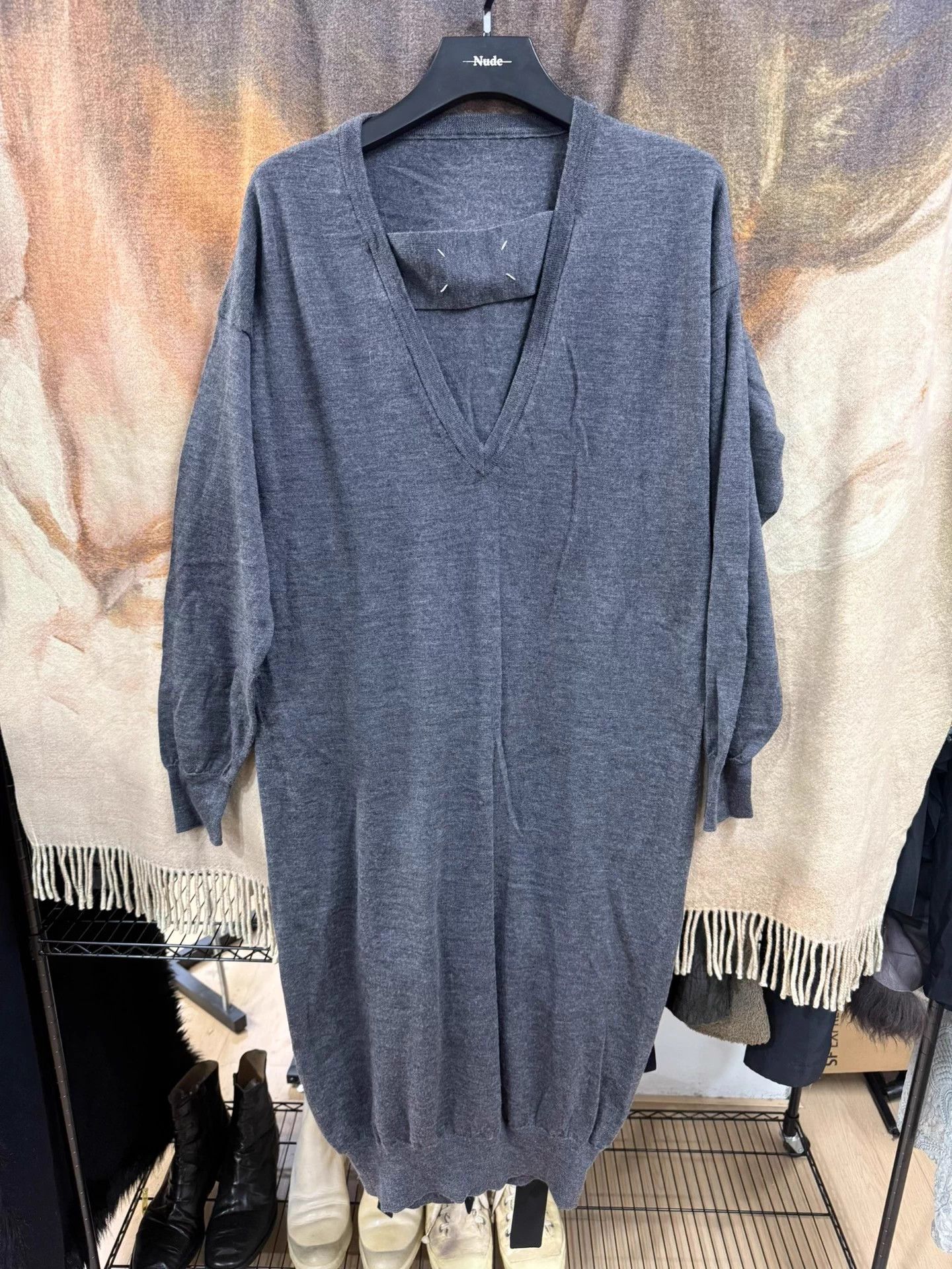 Maison Margiela Maison Margiela 4-Stitch Wool Knit Dress L - Unique Tag Size L / US 10 / IT 46 - 1 Thumbnail