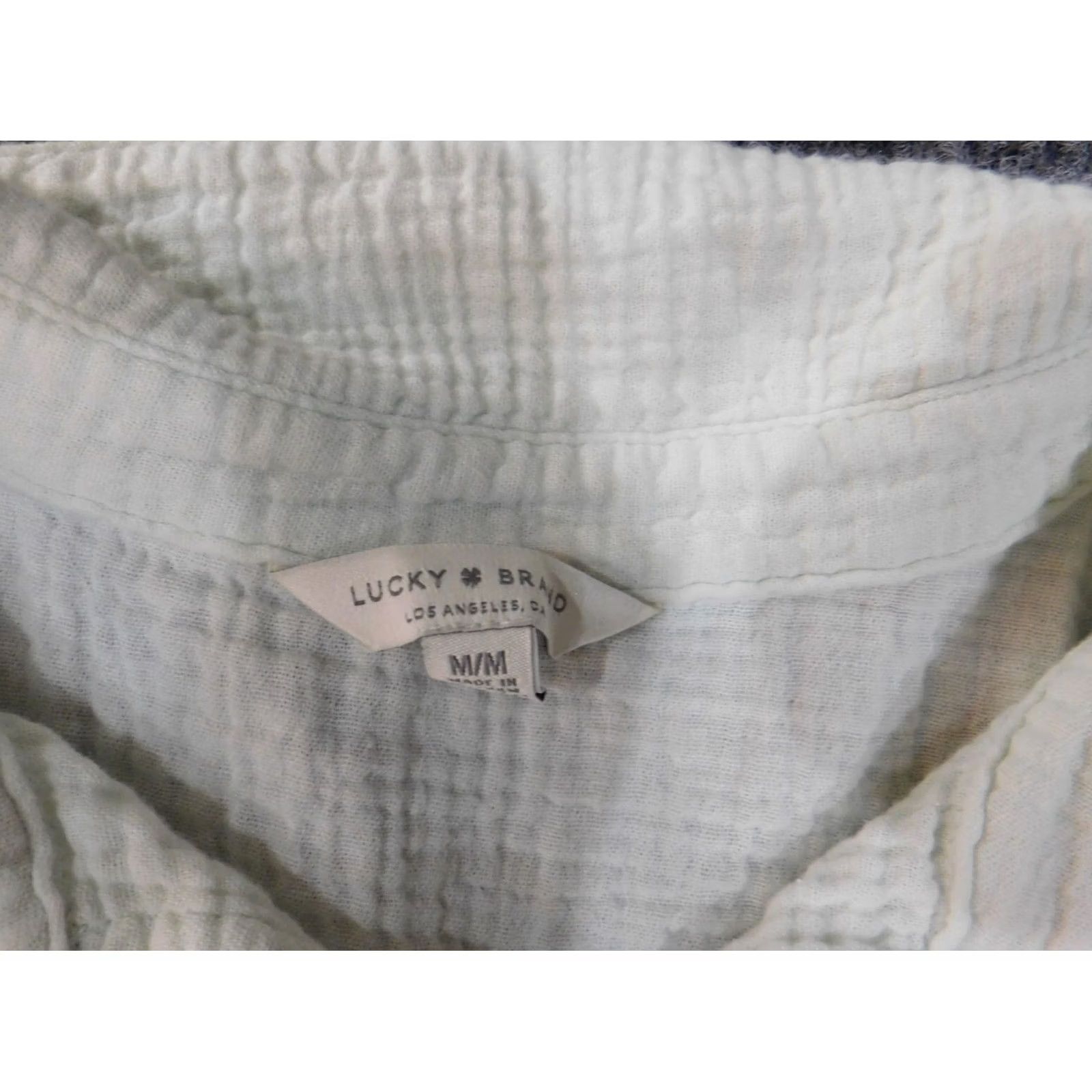 Lucky Brand Lucky Brand Button-Up Shirt Women M Short Sleeve Green Cotton Casual Regular Vintage: No Size M / US 6-8 / IT 42-44 - 4 Thumbnail