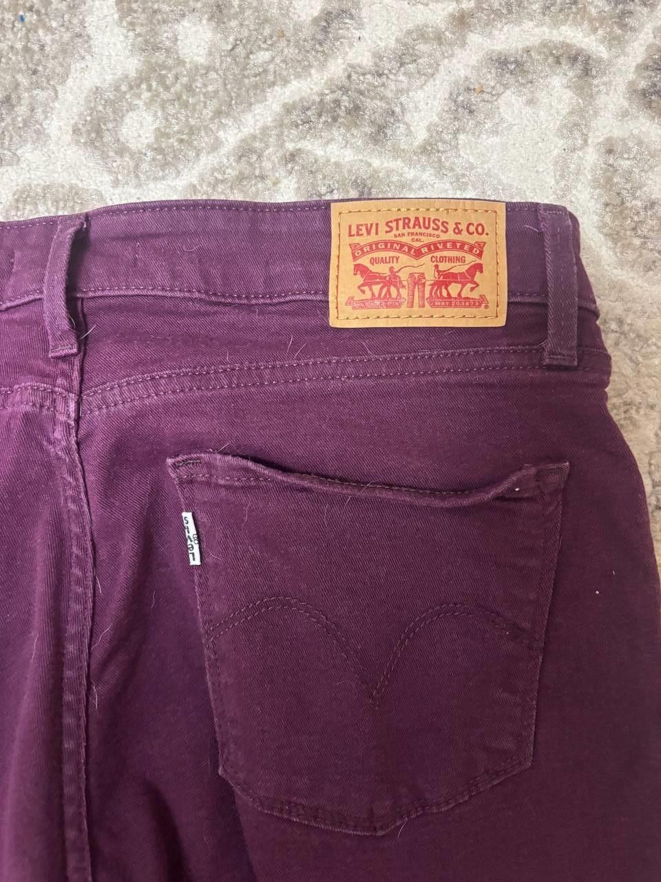 Levi's Levi’s 811 Skinny Jeans Women W29 L30 Plum Purple Size 29" - 6 Thumbnail