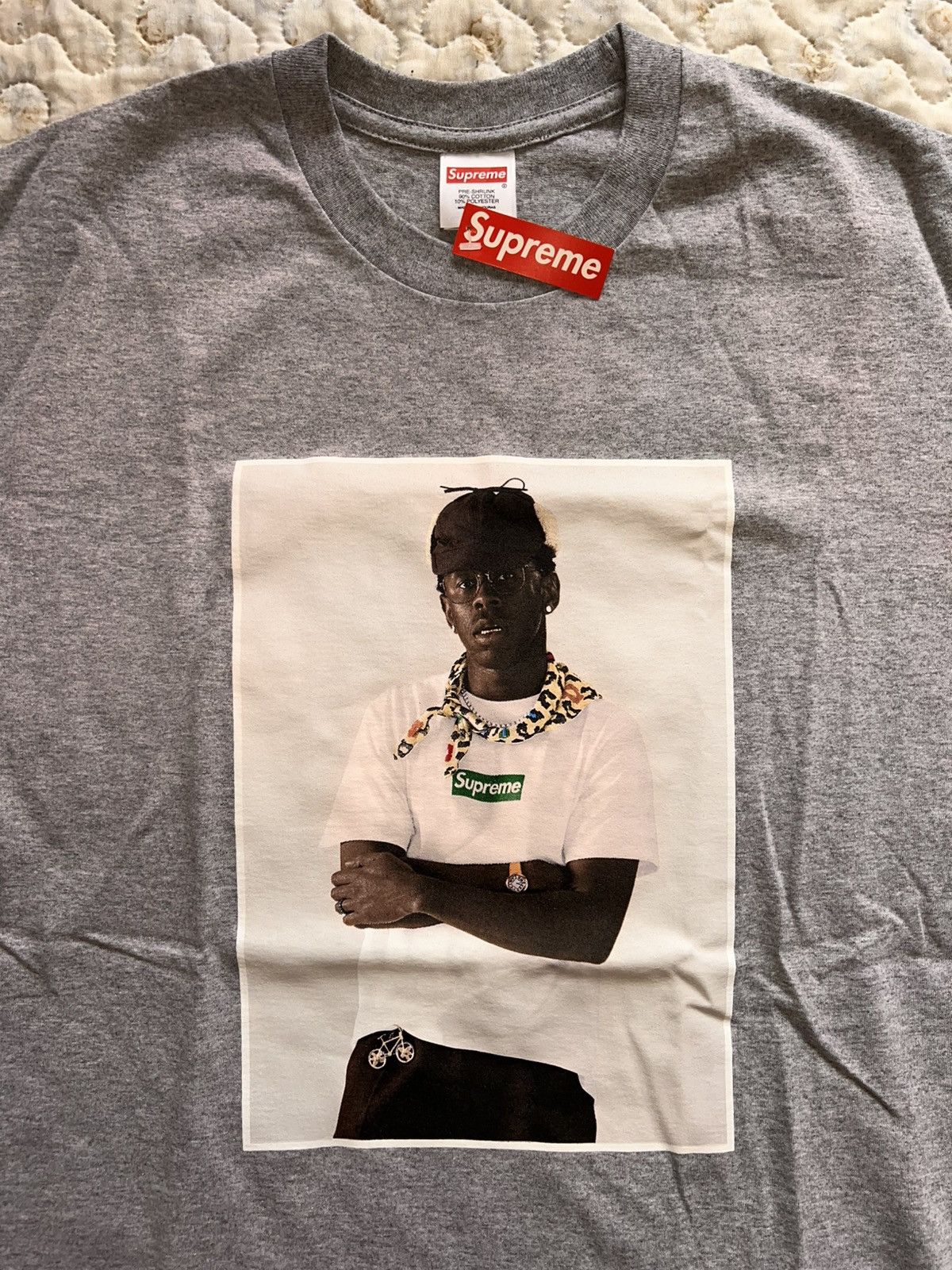 Supreme L Supreme x Tyler the Creator phot tee Tshirt grey box logo Size US L / EU 52-54 / 3 - 12 Thumbnail