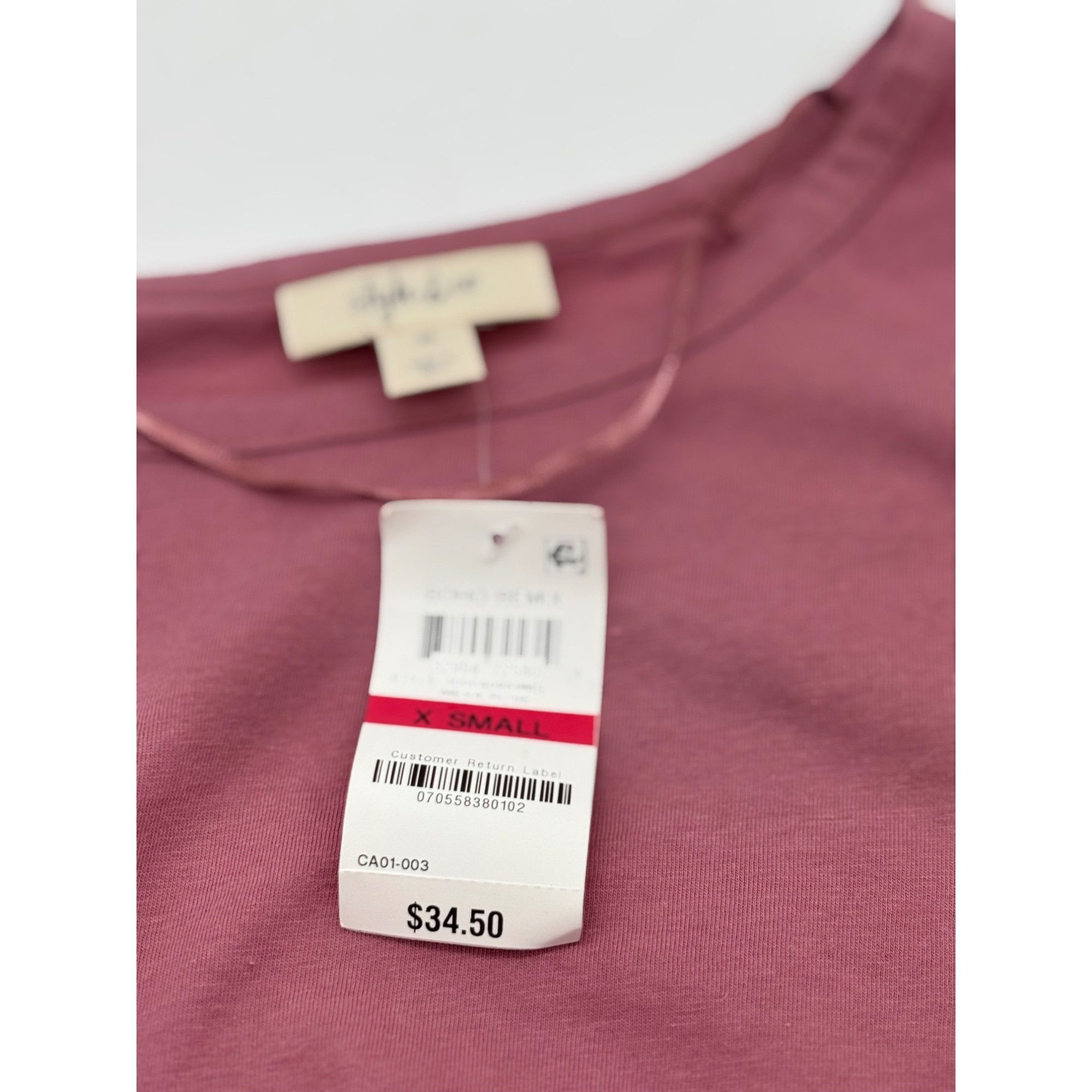 Other Style & Co Bubble-Hem Bell-Sleeve Top, Mesa Rose, SZ. XS Size XS / US 0-2 / IT 36-38 - 7 Thumbnail