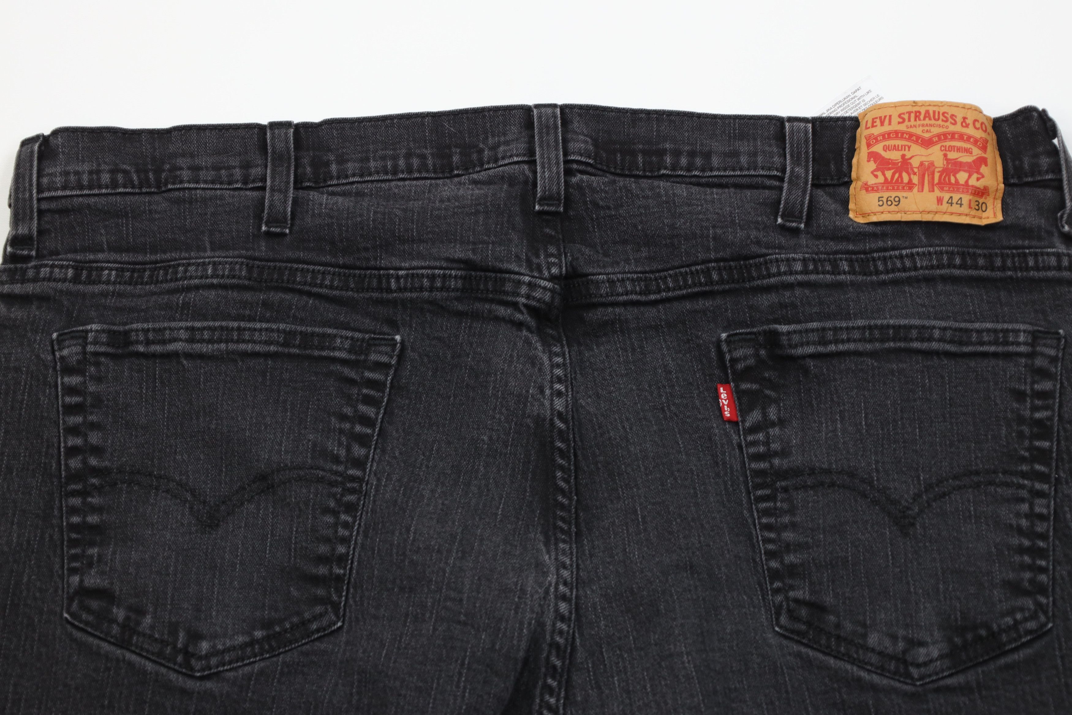 Levi's Vintage Y2K Levis 569 Straight Wide Leg Denim Jeans Black Size US 44 / EU 60 - 10 Thumbnail