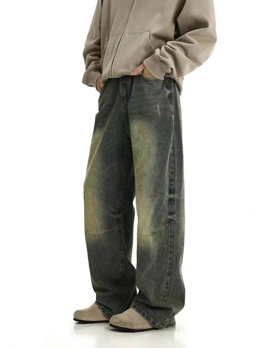 Japanese Brand × Jean Vintage yellow clay-dyed street hip-hop jeans Size US 32 / EU 48 - 2 Thumbnail