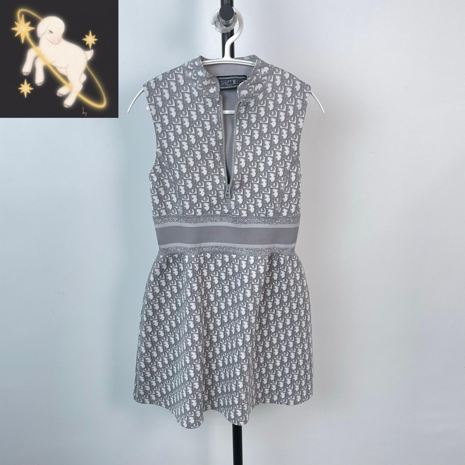 Dior Dior Retro Gray Dress 36 Women Size S / US 4 / IT 40 - 1 Thumbnail
