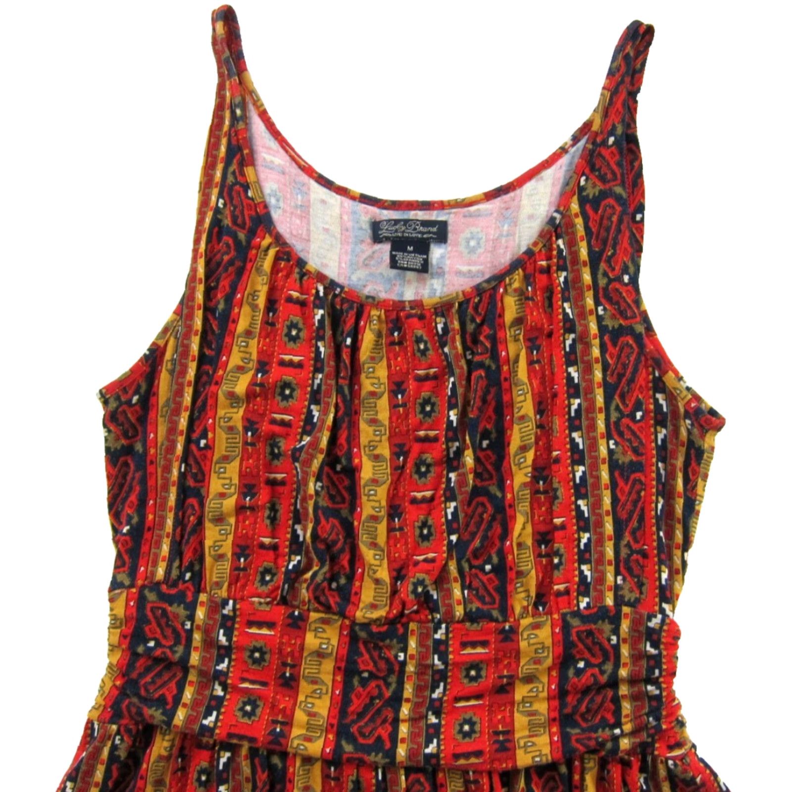Lucky Brand Lucky Brand Jersey Stretch Red Blue Black Green Aztec Tank Dress Women Medium Size M / US 6-8 / IT 42-44 - 4 Thumbnail