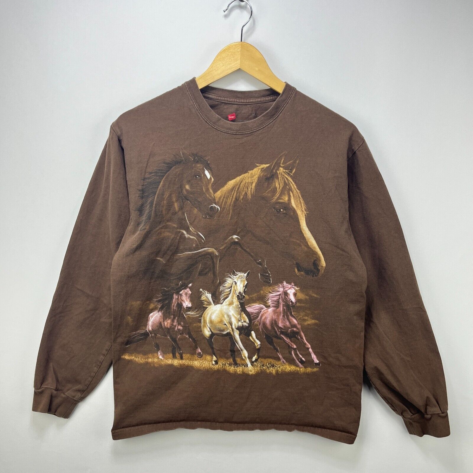 Vintage Vintage Y2K Horse Animal Cute Racing Shirt Brown Medium Size US M / EU 48-50 / 2 - 1 Thumbnail