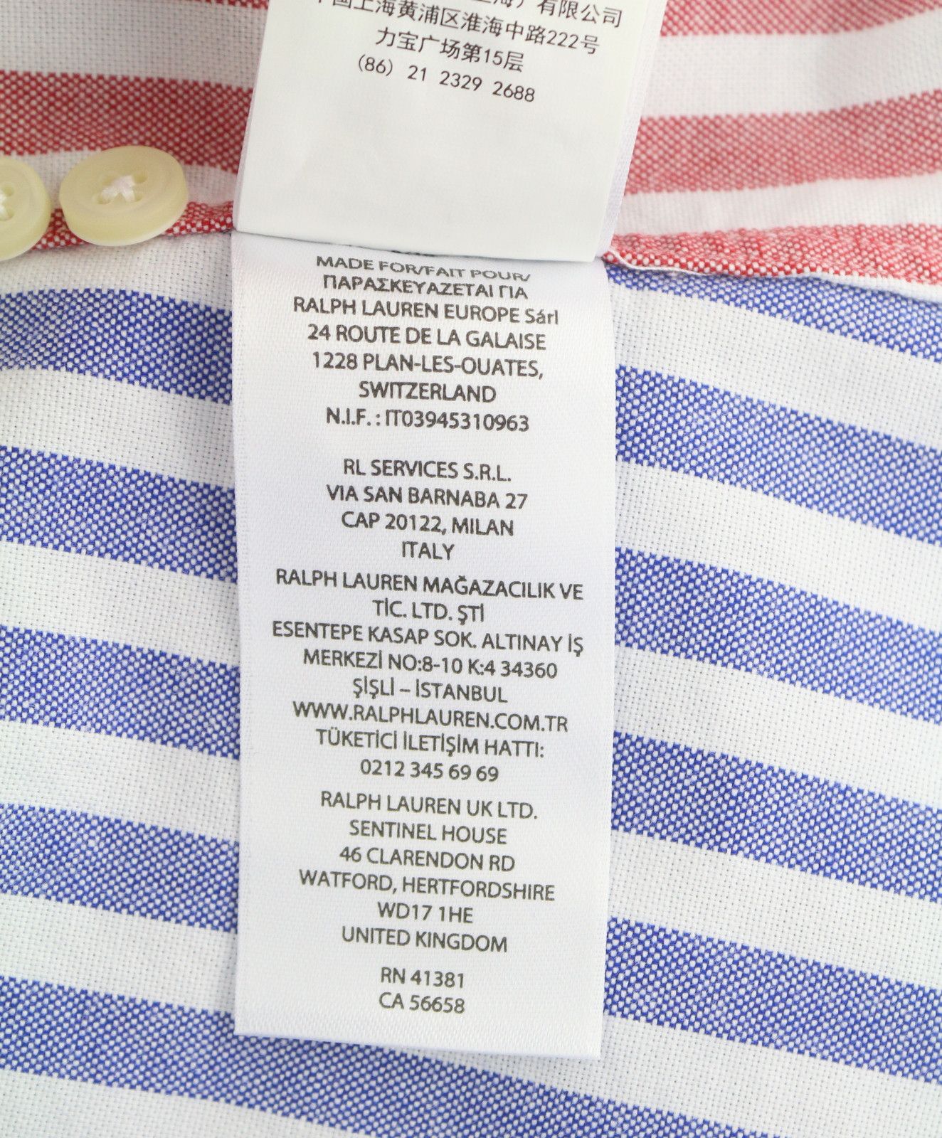 Ralph Lauren M Striped Button-Down Neck Patch Pocket Custom Fit 87019 Size US M / EU 48-50 / 2 - 11 Thumbnail