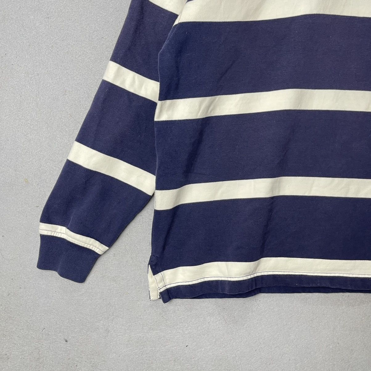 Polo Ralph Lauren Polo Ralph Lauren Navy White Stripe Rugby Shirt Logo Size US L / EU 52-54 / 3 - 5 Thumbnail