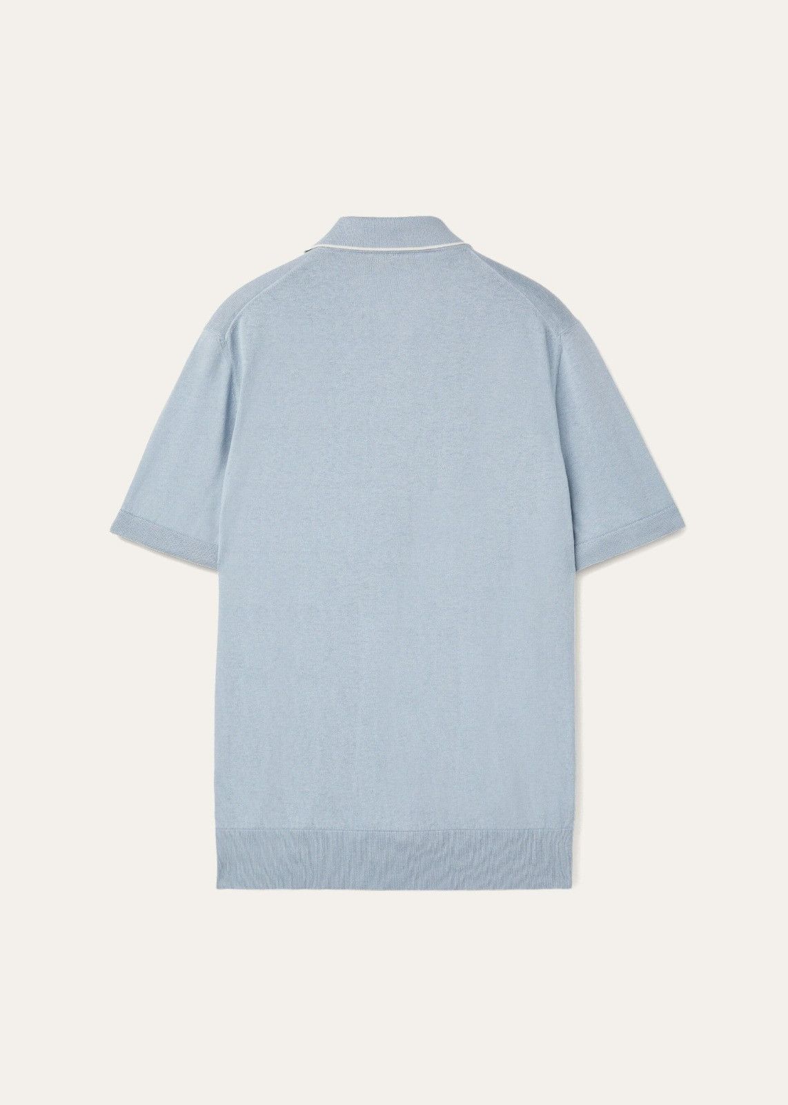 Loro Piana o1srvl11e1224 Buttonless Polo Shirt in Light Blue Size US M / EU 48-50 / 2 - 2 Thumbnail