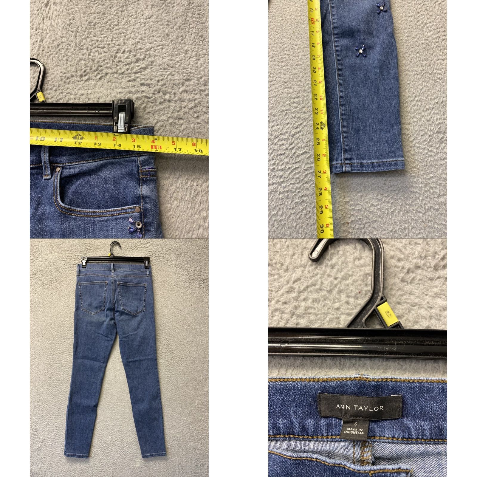 Ann Taylor ANN TAYLOR High Waist Skinny Jeans Size 6 (27X27) Blue Medium Wash Womens Size 27" / US 4 / IT 40 - 8 Thumbnail