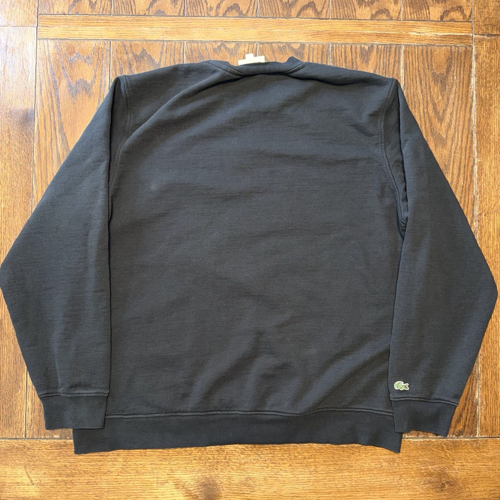 Lacoste LACOSTE Mens Sweatshirt 3XL Black On Black Crocodile Embroidered Logo Crew Neck Pullover Size US XXL / EU 58 / 5 - 4 Thumbnail