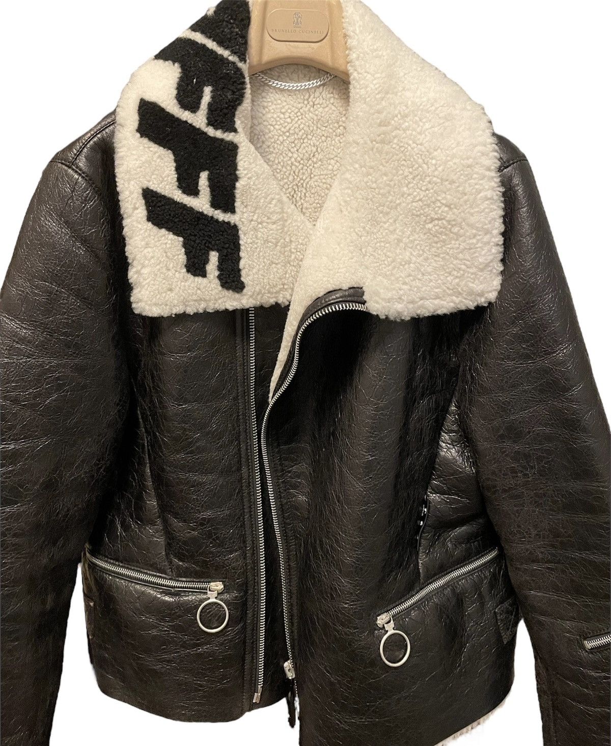 Off-White 🔥Off-White🔥Shearling Leather Jacket Size US M / EU 48-50 / 2 - 2 Thumbnail