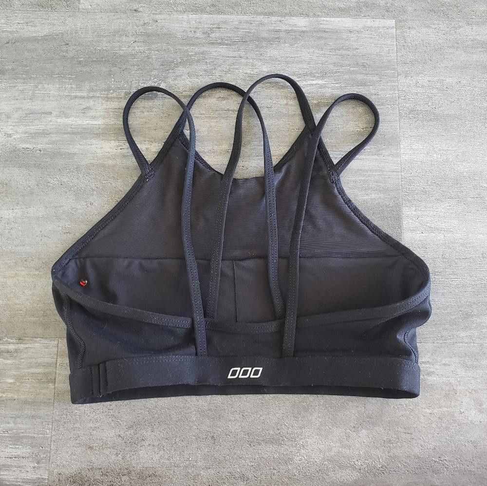 Designer Black Lorna Jane High Neck Sport Bra Size ONE SIZE - 2 Thumbnail